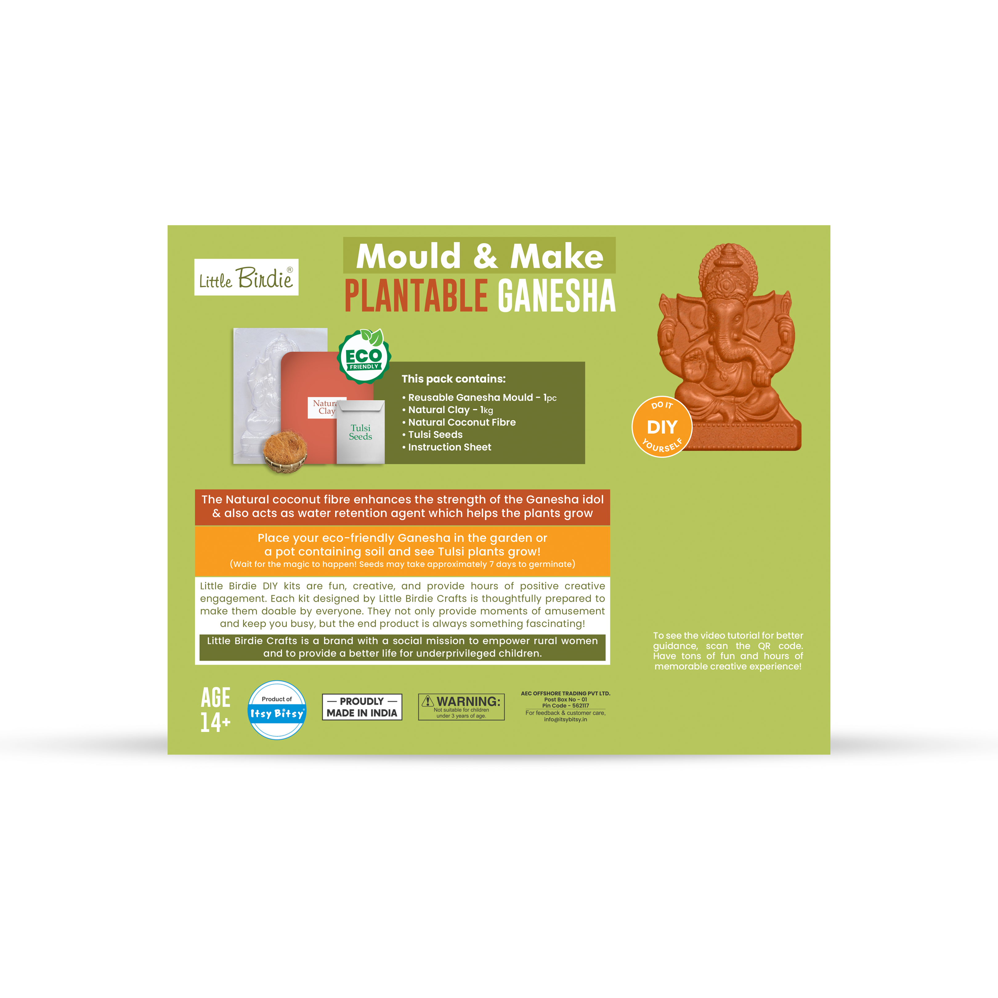 DIY Mould & Make Plantable Ganesha Kit 1 Box