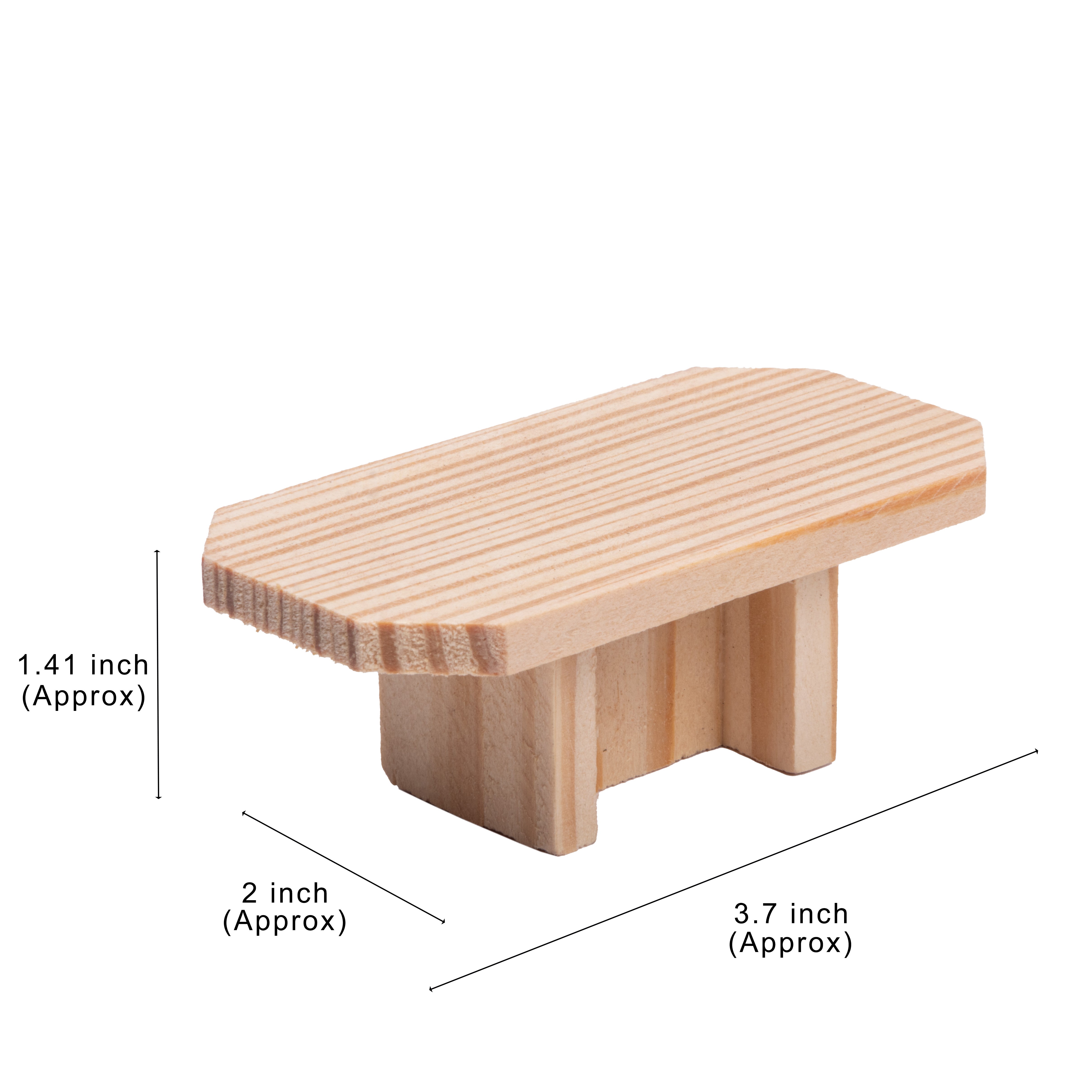 Wooden Miniature Octagonal Table With 4 Chair Approx L3.7inchx W2inch x H1.41inch & L0.98inch x W1.06inch x H2inch 1pc