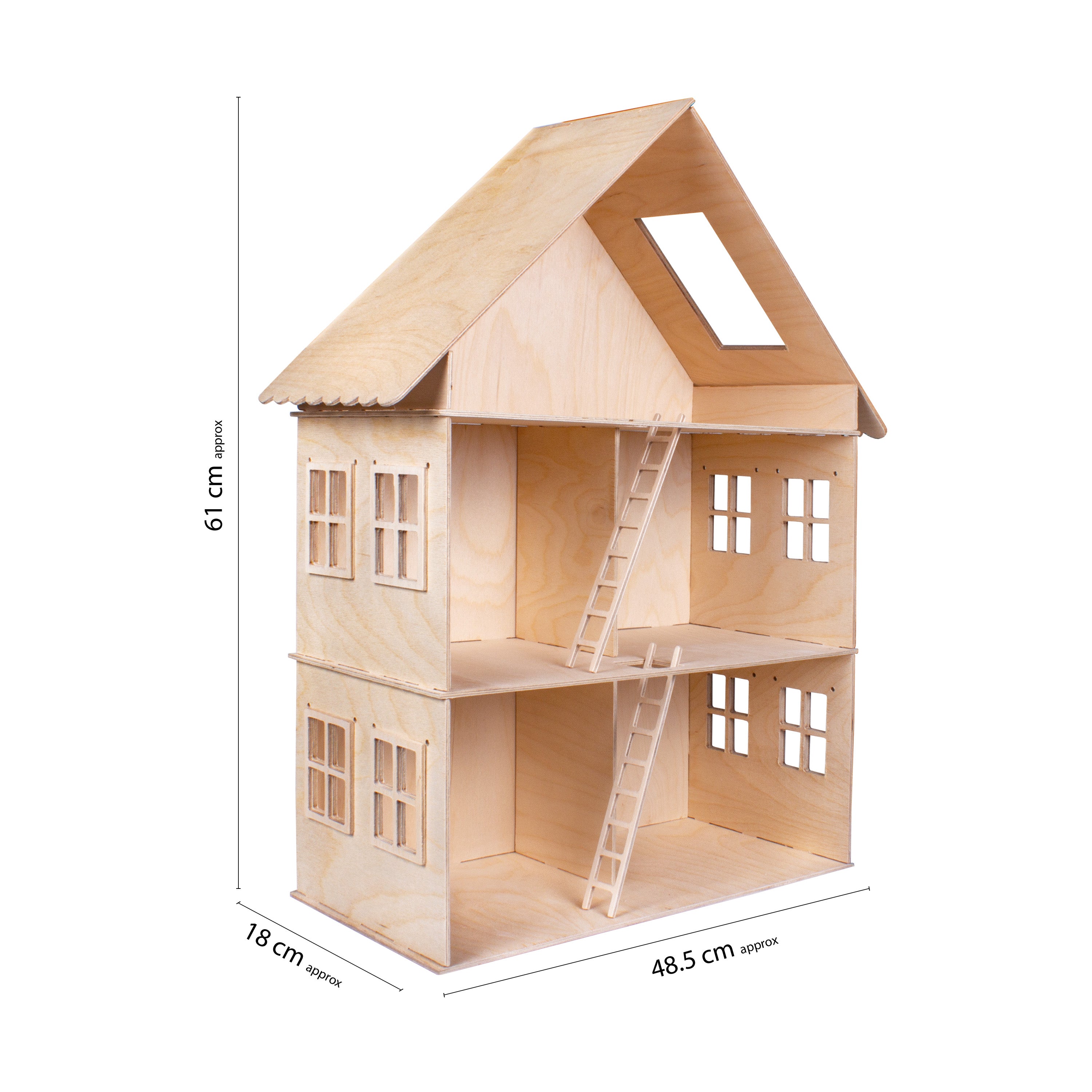 Build & Play Wooden Doll House 1pc