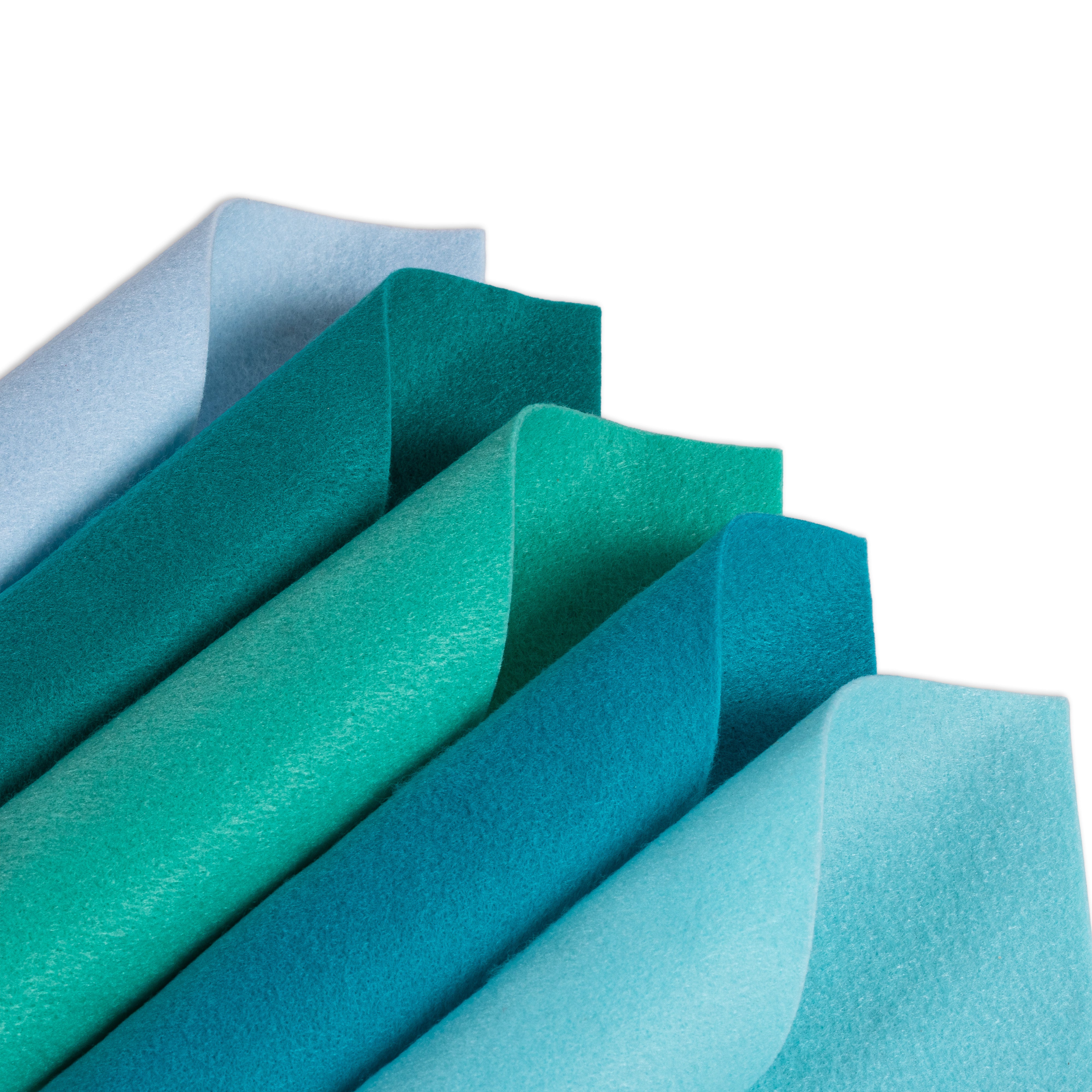 Premium Soft Felt Assorted Teal Approx. 7 x 7inch 5shades