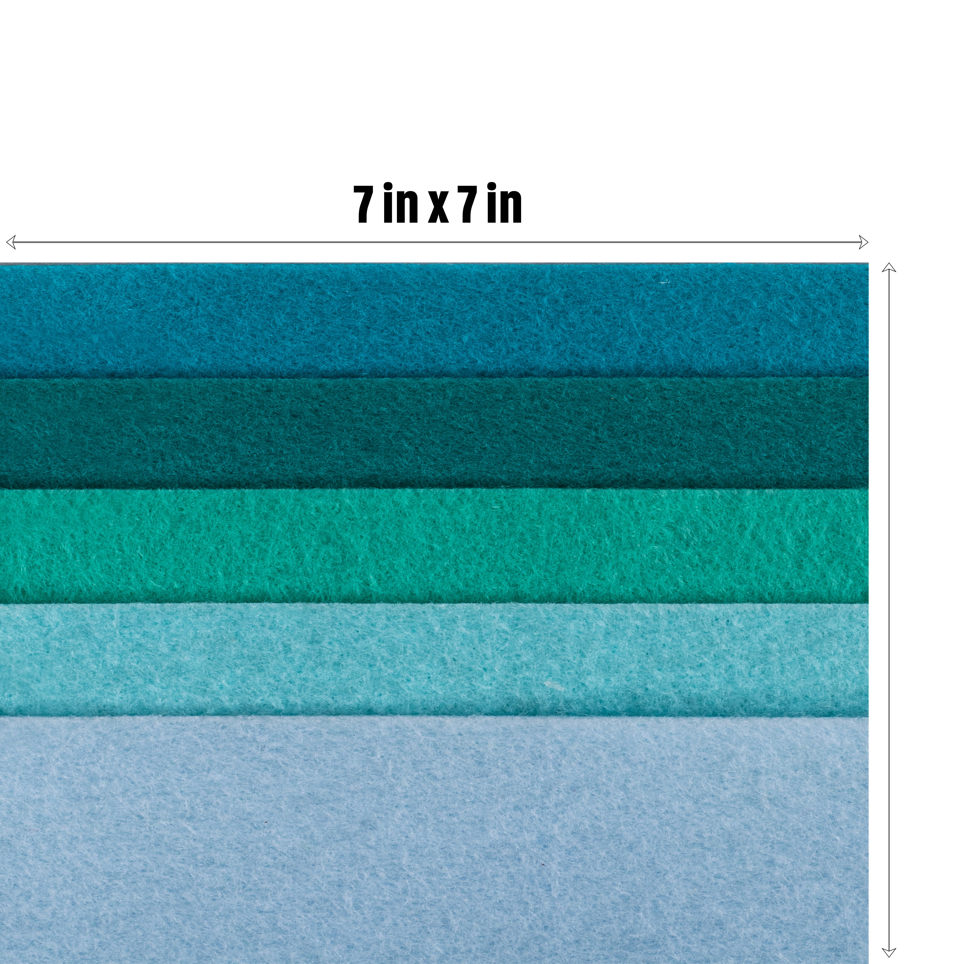 Premium Soft Felt Assorted Teal Approx. 7 x 7inch 5shades