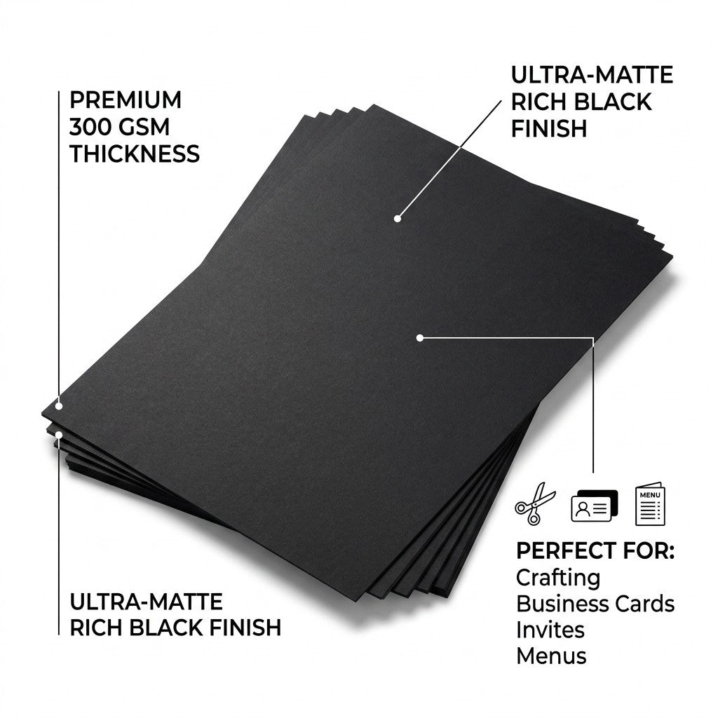 Cardstock Soot Black A4 200gsm 1Sheet