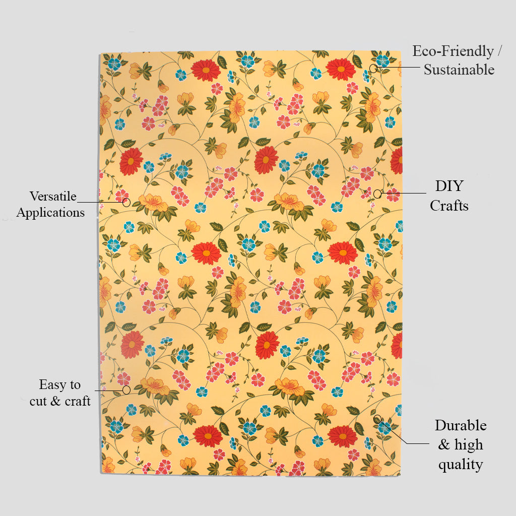 Printed Art Board 300Gsm A4 Ditsy Daisies 1Sheet