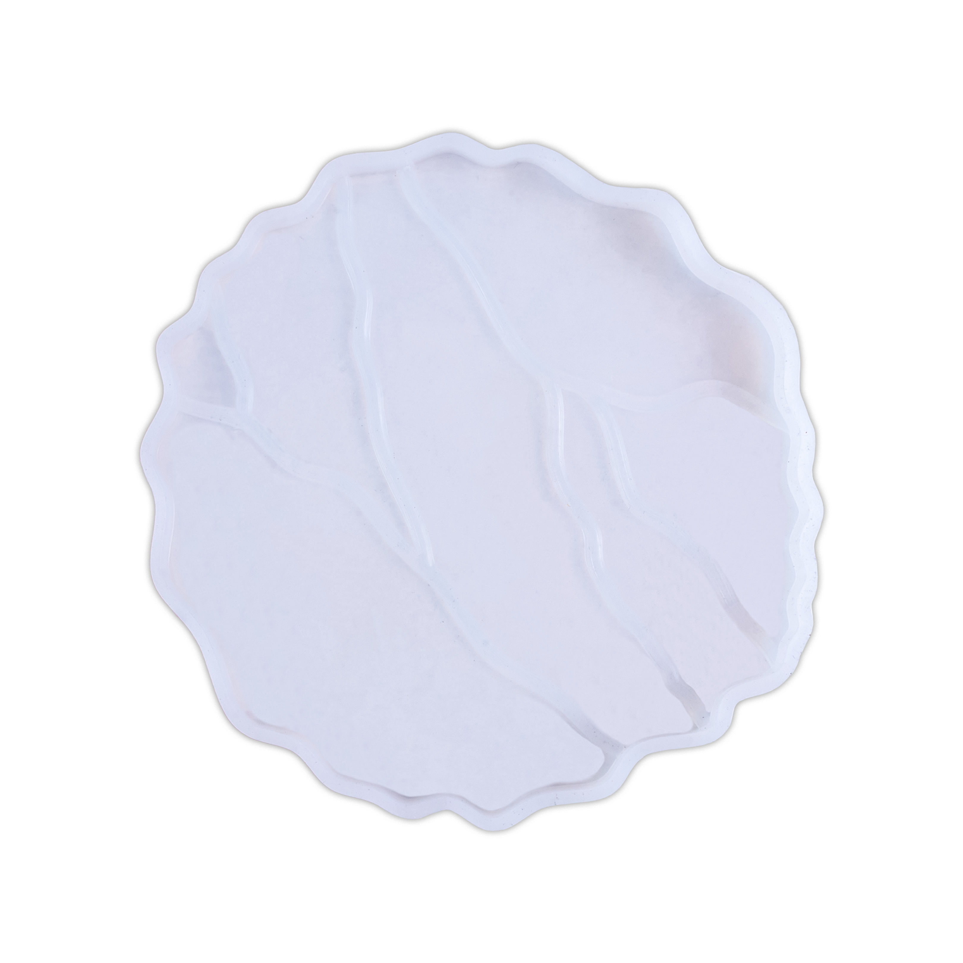 Silicone Coaster Mould - Round Cracked Pattern - 4.75 Inch D-7.87mm