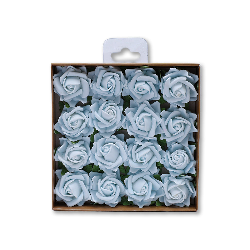 Foam Flower - Rosetta, Blue Drift 16pc 1 Box