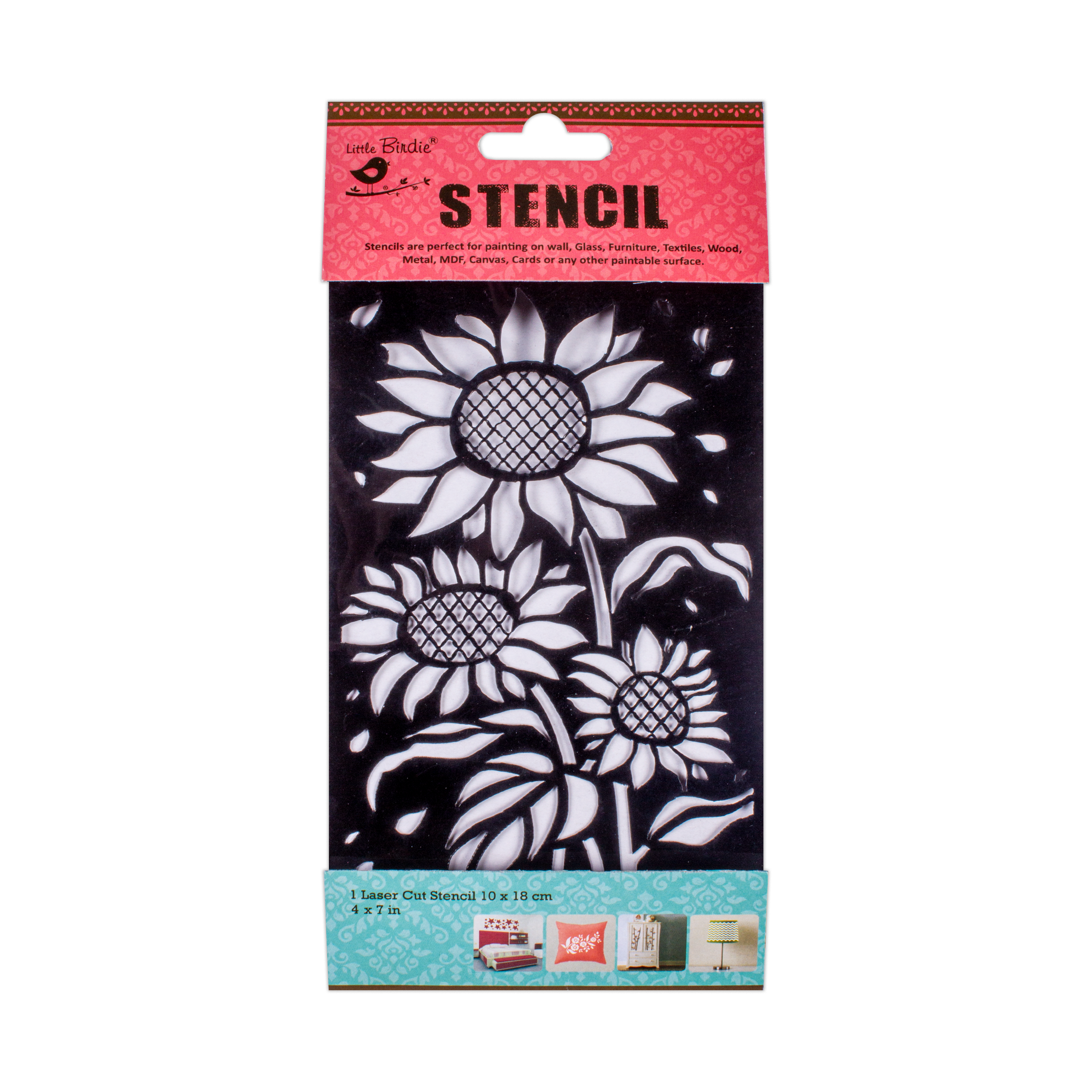 Stencil Sunflower Meadow 4in x 7in 1pc