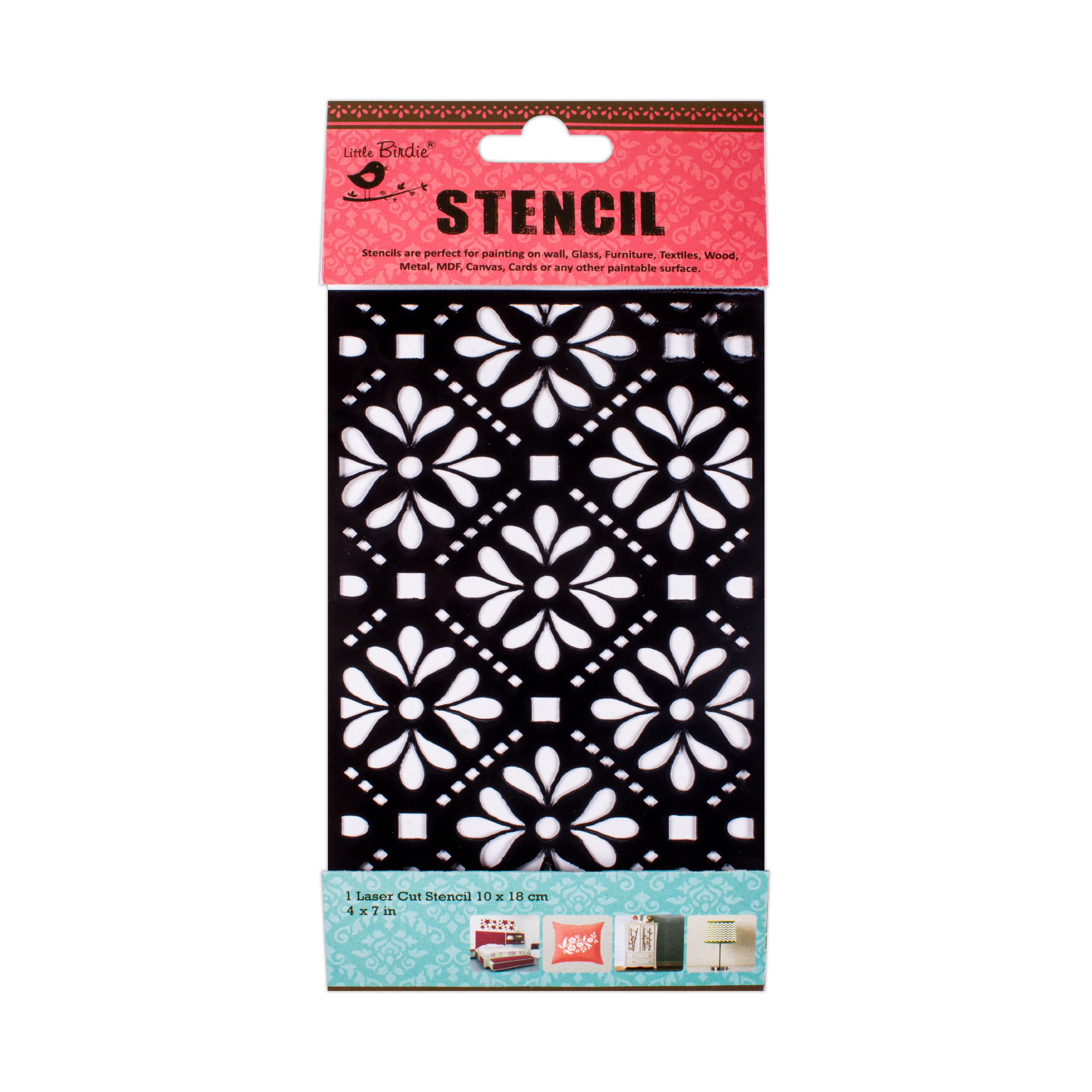 Stencil Flora Fancy 4in x 7in 1pc