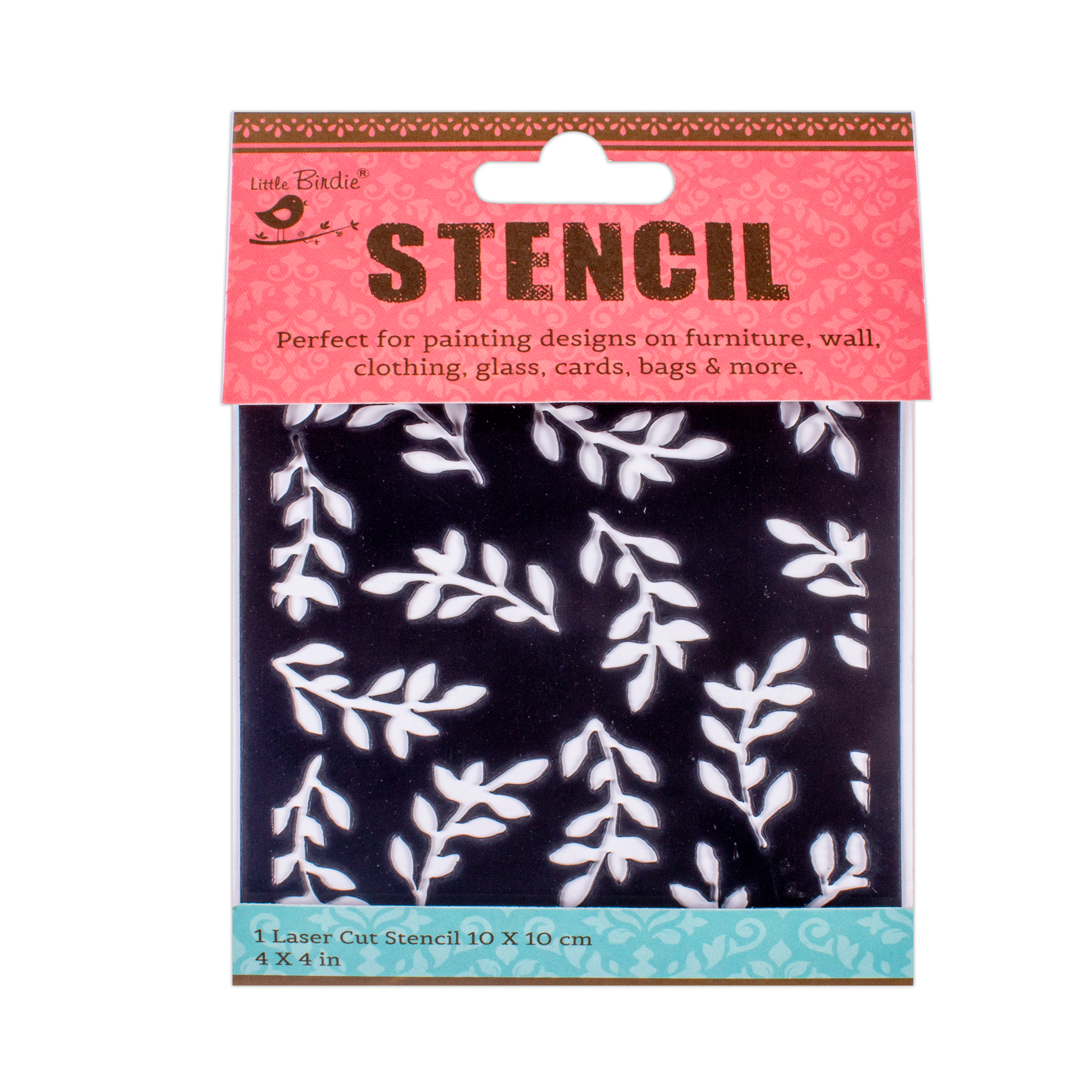 Stencil Leaf Deluge 4in x 4in 1pc