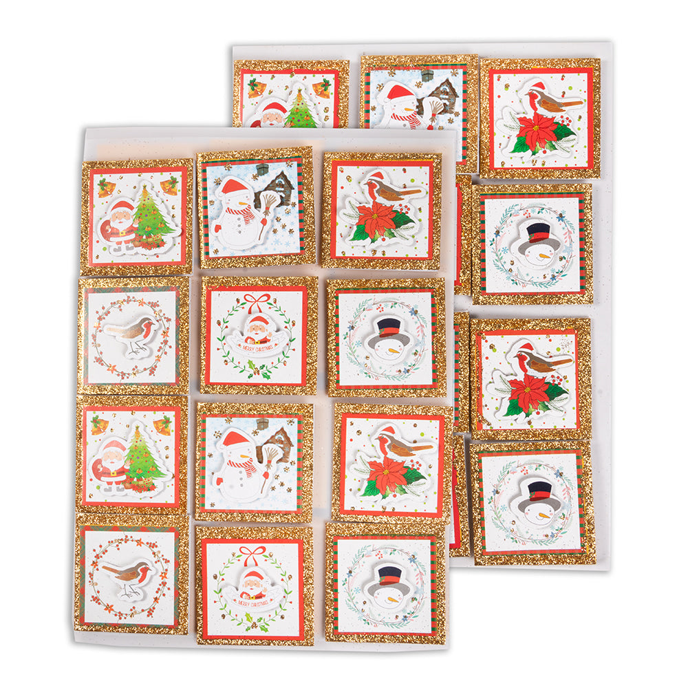 Christmas Glitter Toppers, 12Pc