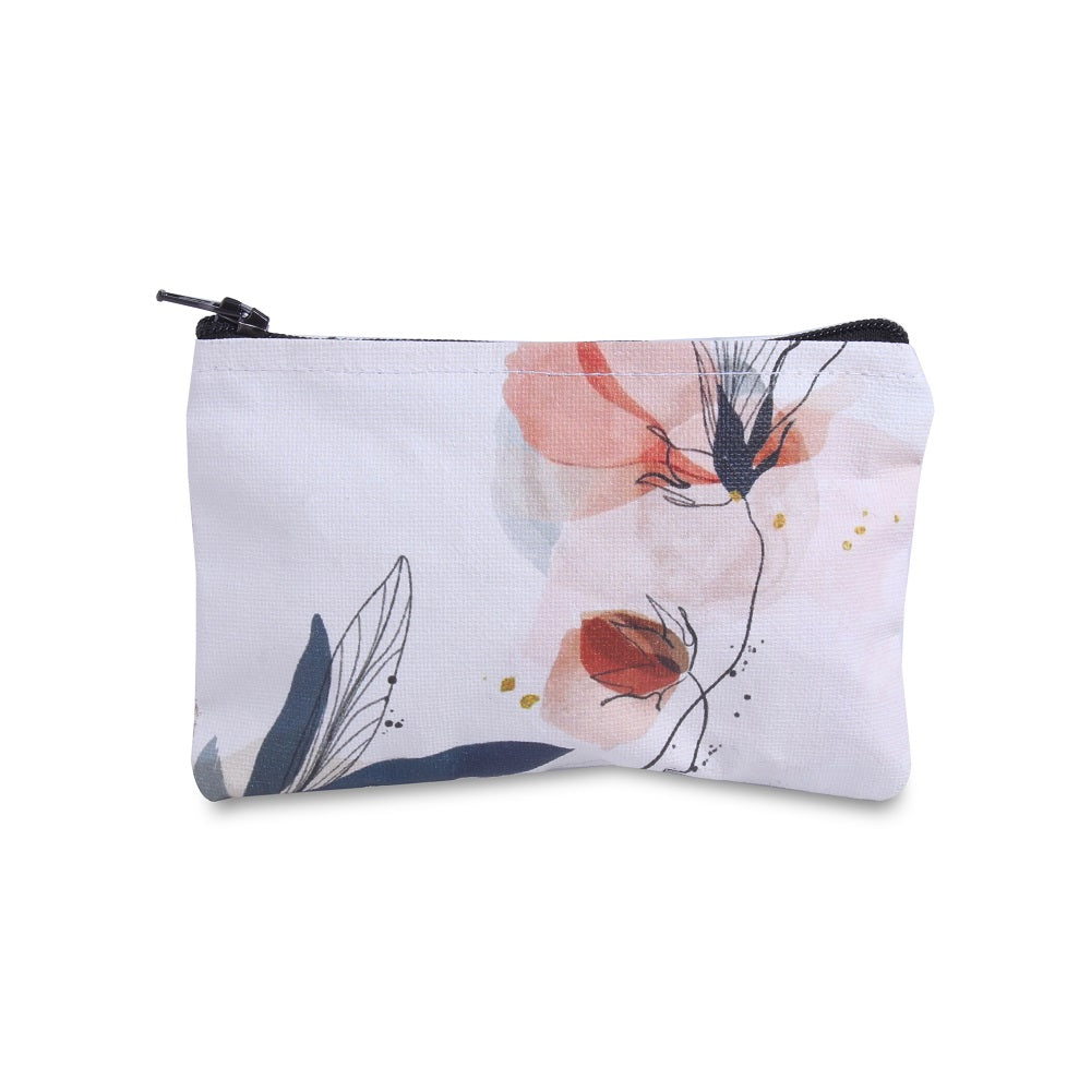 Canvas Printed Zip Pouch Floral Elegance 5.5 X 3.5inch Approx1 pc