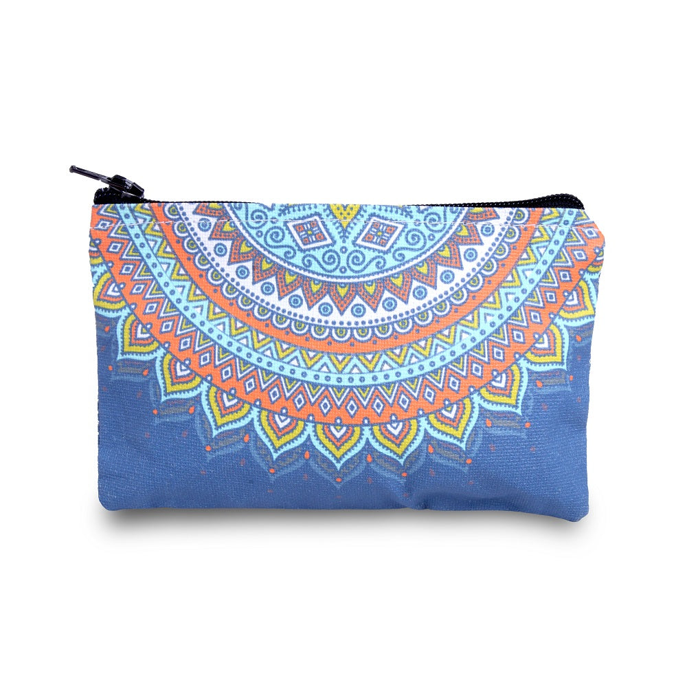 Canvas Printed Zip Pouch Ethnic Sun 5.5 X 3.5inch Approx1 pc