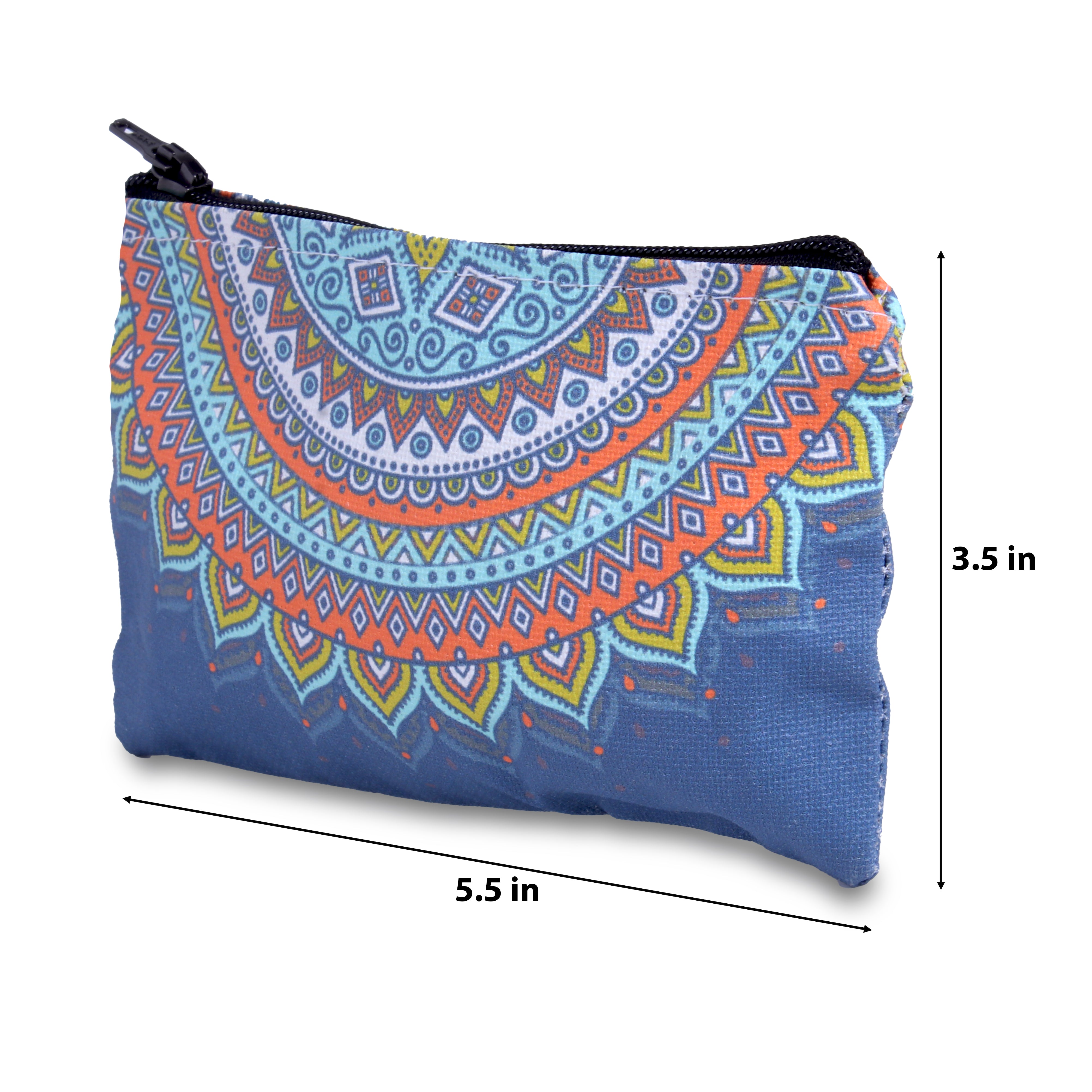 Canvas Printed Zip Pouch Ethnic Sun 5.5 X 3.5inch Approx1 pc