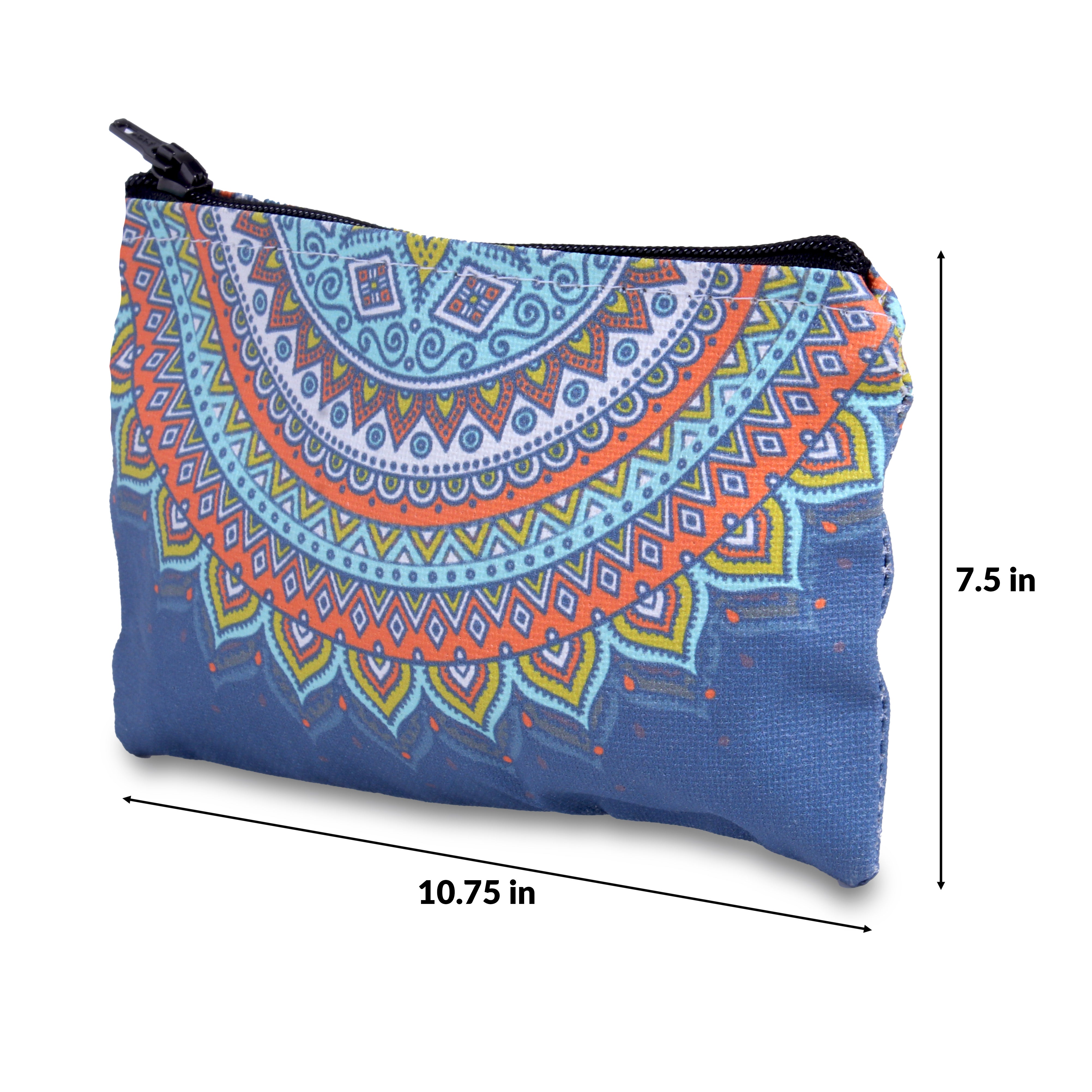 Canvas Printed Zip Pouch Ethnic Sun 10.75 X 7.5inch Approx1 pc