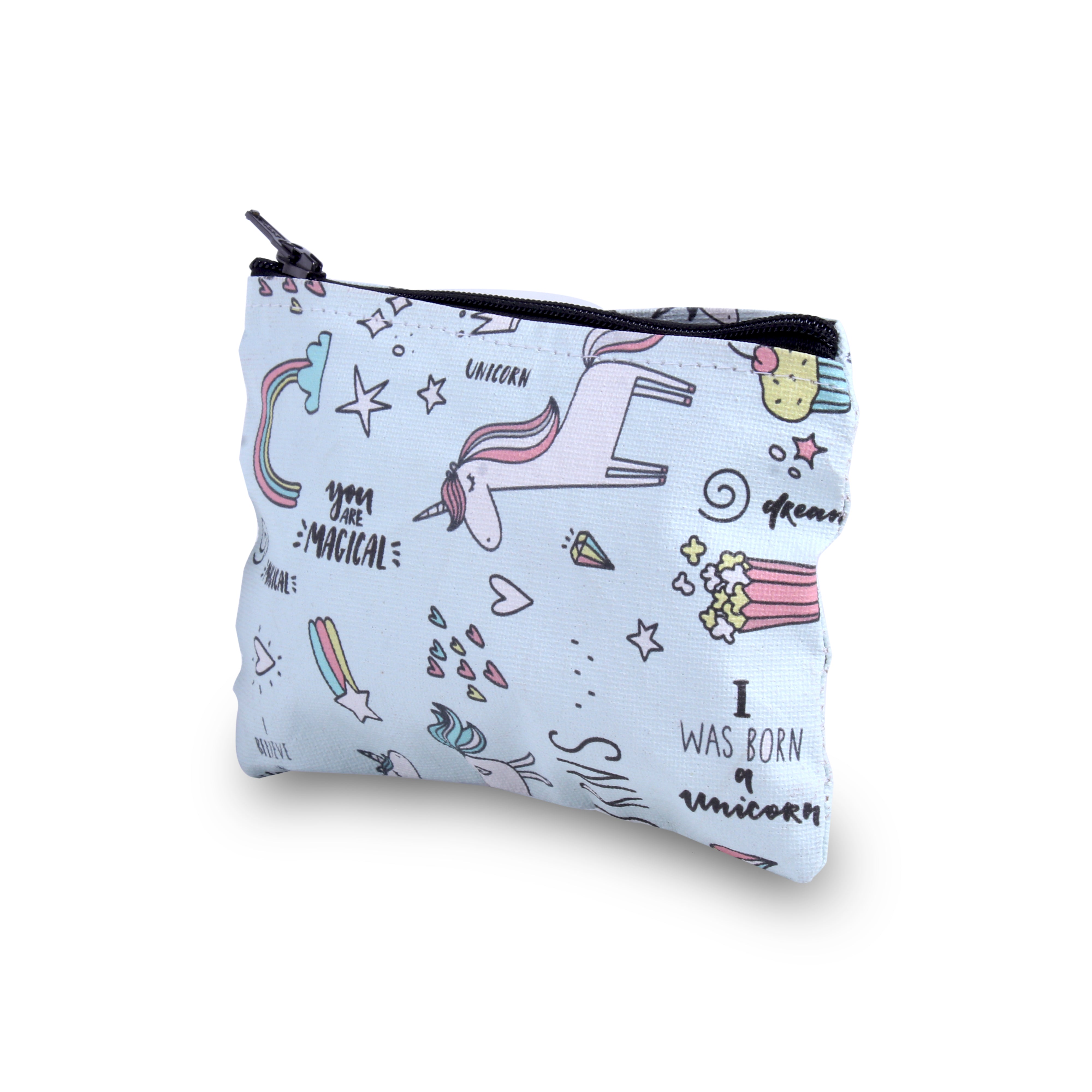 Canvas Printed Zip Pouch Magical Unicorn 8.25 X 5.5inch Approx1 pc