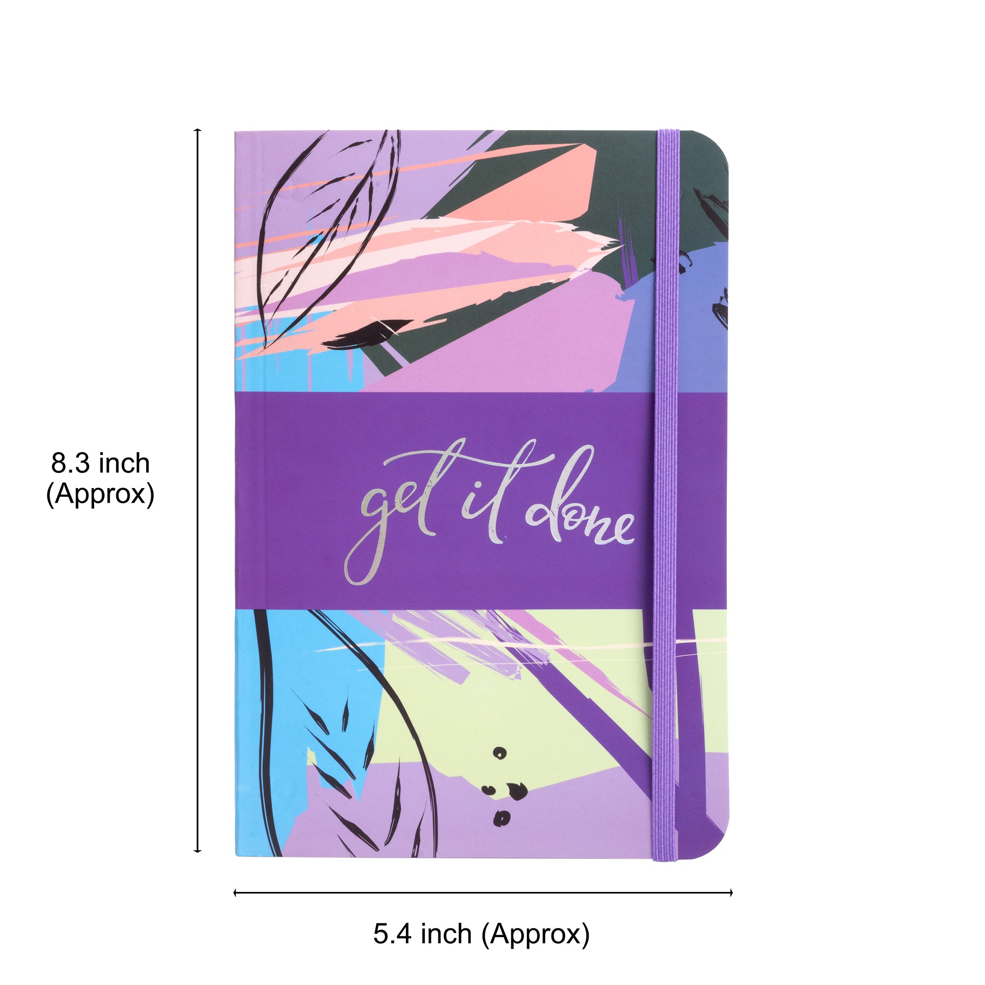 Foil Printed Notebook Ruled with Elastic Band Closure Get It Done 21 X 14cm 70gsm 60 Sheets