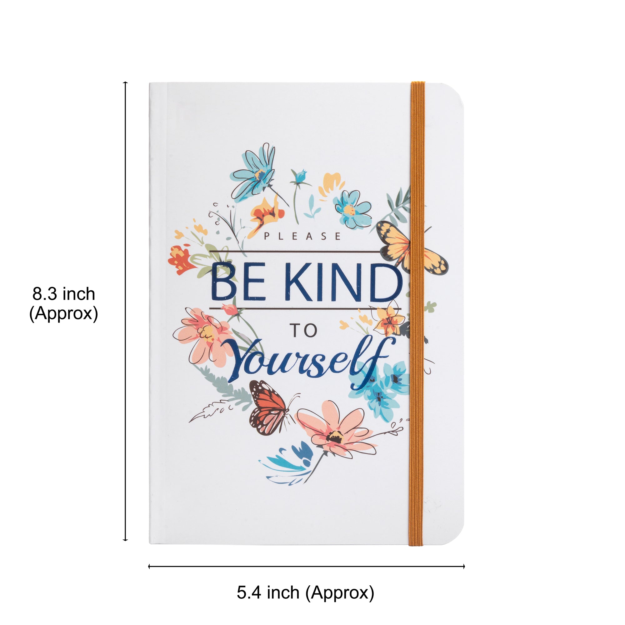 Foil Printed Notebook Ruled with Elastic Band Closure Be Kind To Yourself 21 X 14cm 70gsm 60 Sheets