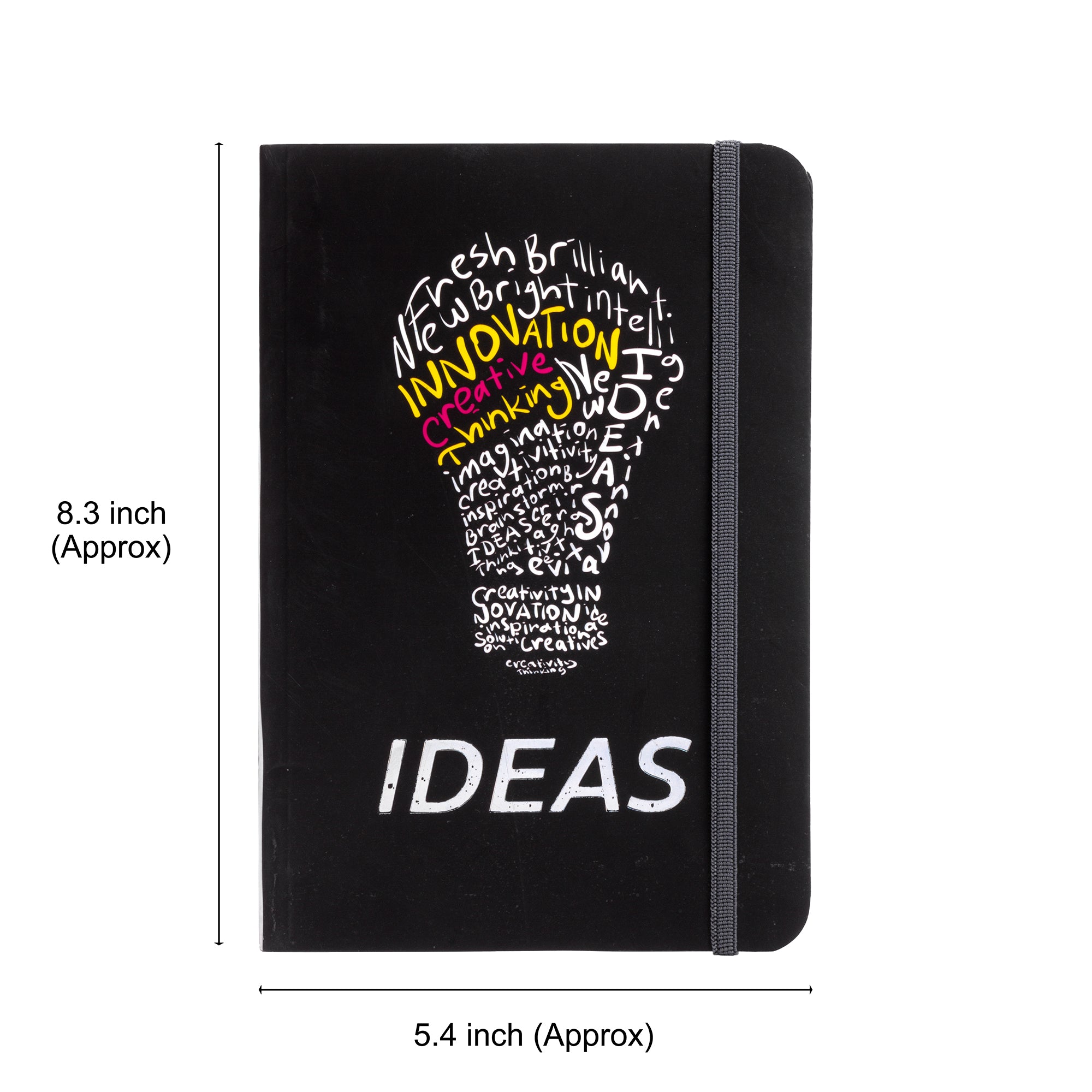 Foil Printed Notebook With Elastic Band Ruled Ideas 21 X 14cm 70gsm 60 Sheets