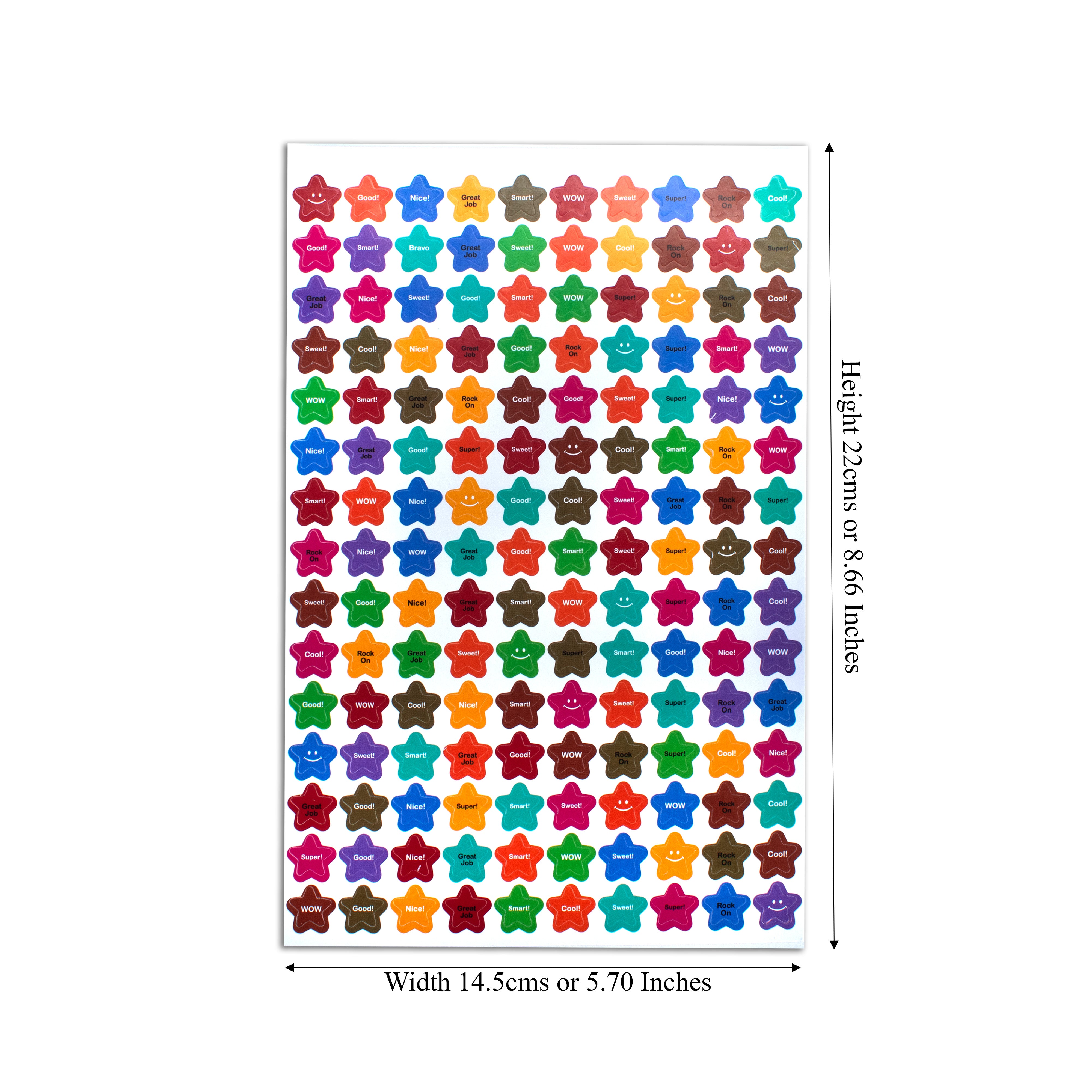 Reward Stickers - Star and Round Shapes 276 Stickers (Approx) 2Sheet