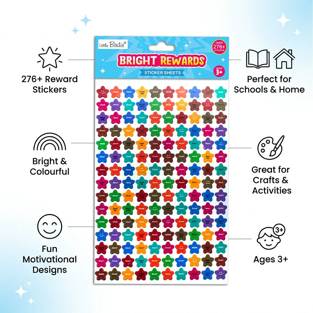 Reward Stickers - Star and Round Shapes 276 Stickers (Approx) 2Sheet