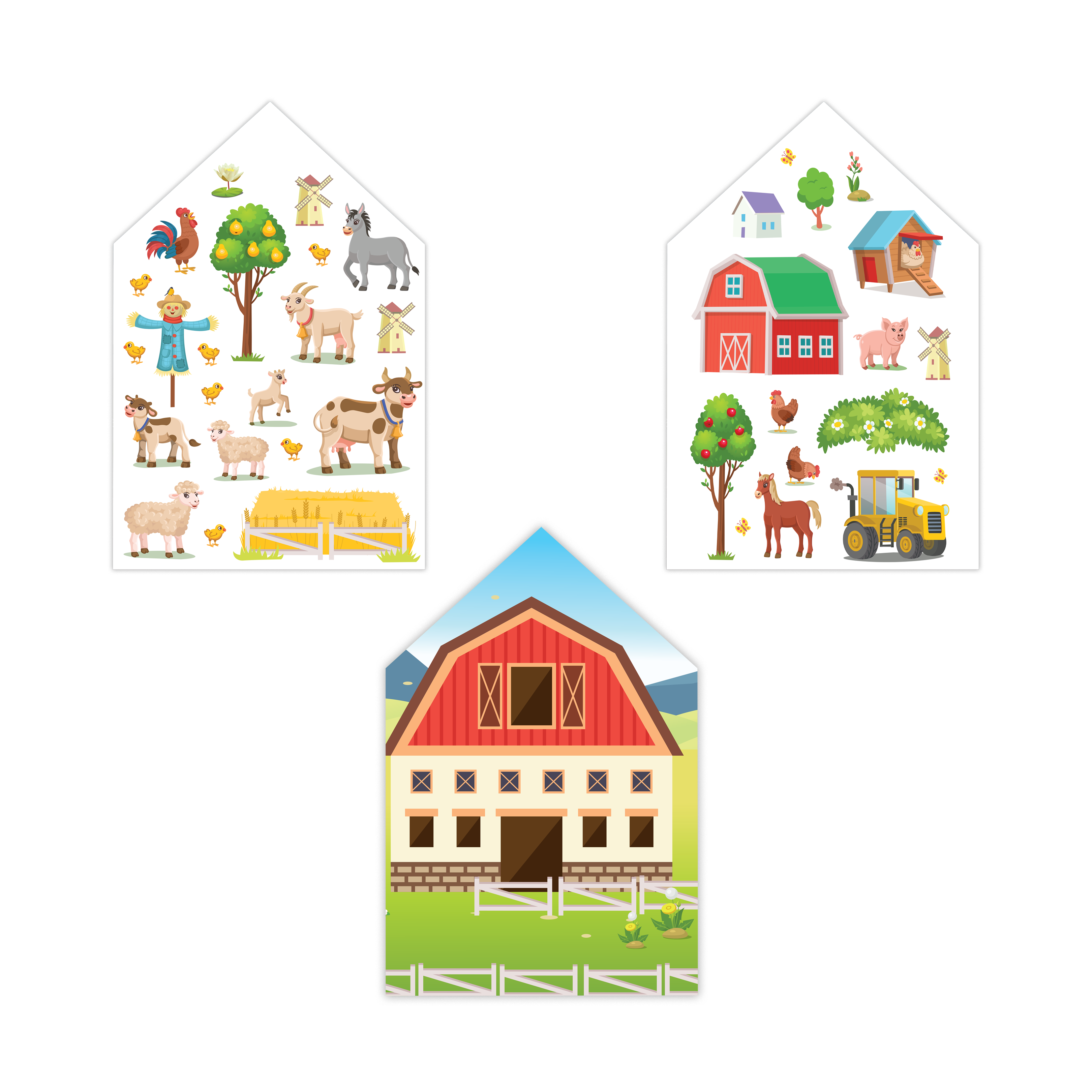 Sticker art set Farm Approx 11.5 x 7.75inch 2Sheets