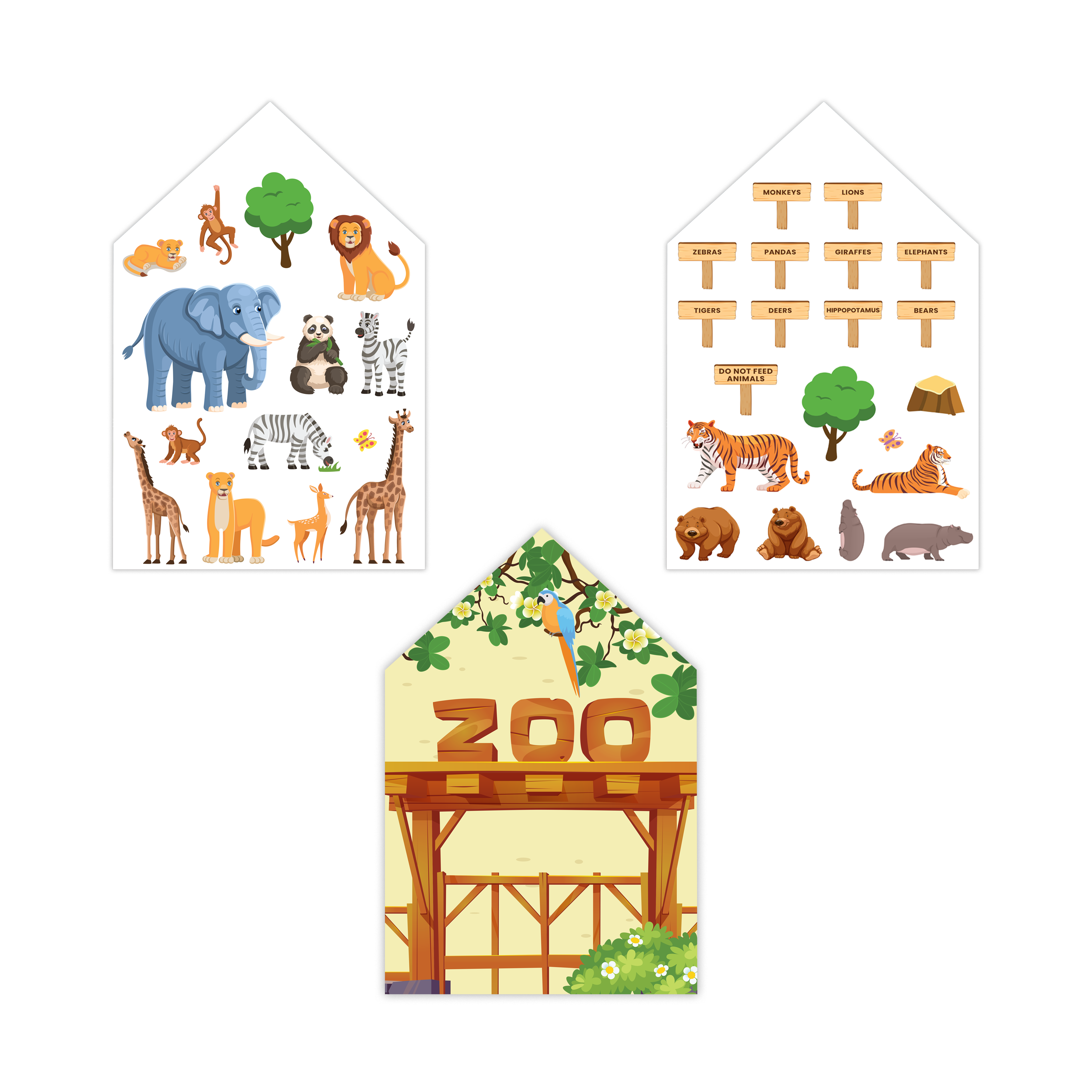 Sticker art set Zoo Approx 11.5 x 7.75inch 2Sheets