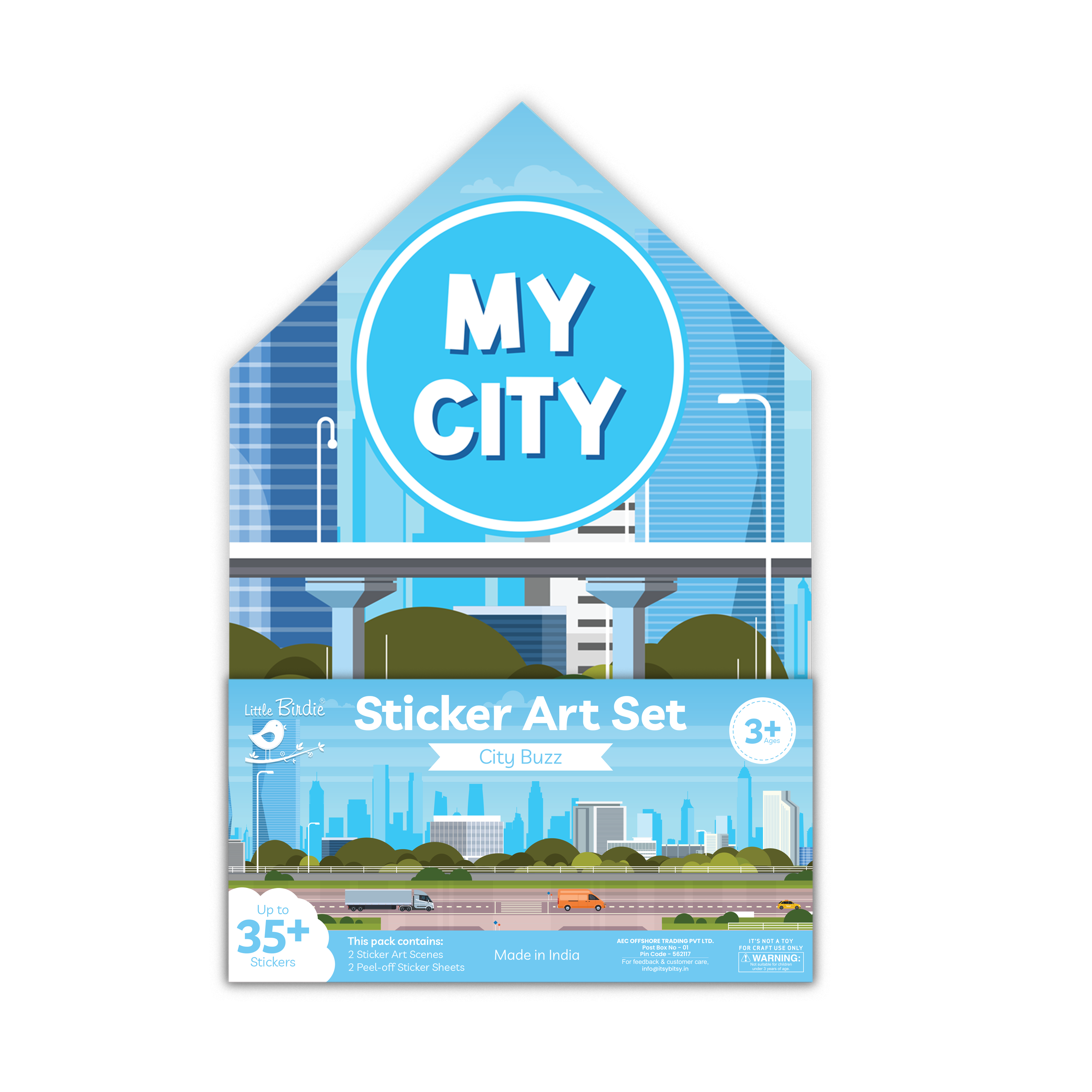 Sticker art set My City Approx 11.5 x 7.75inch 2 Sheets