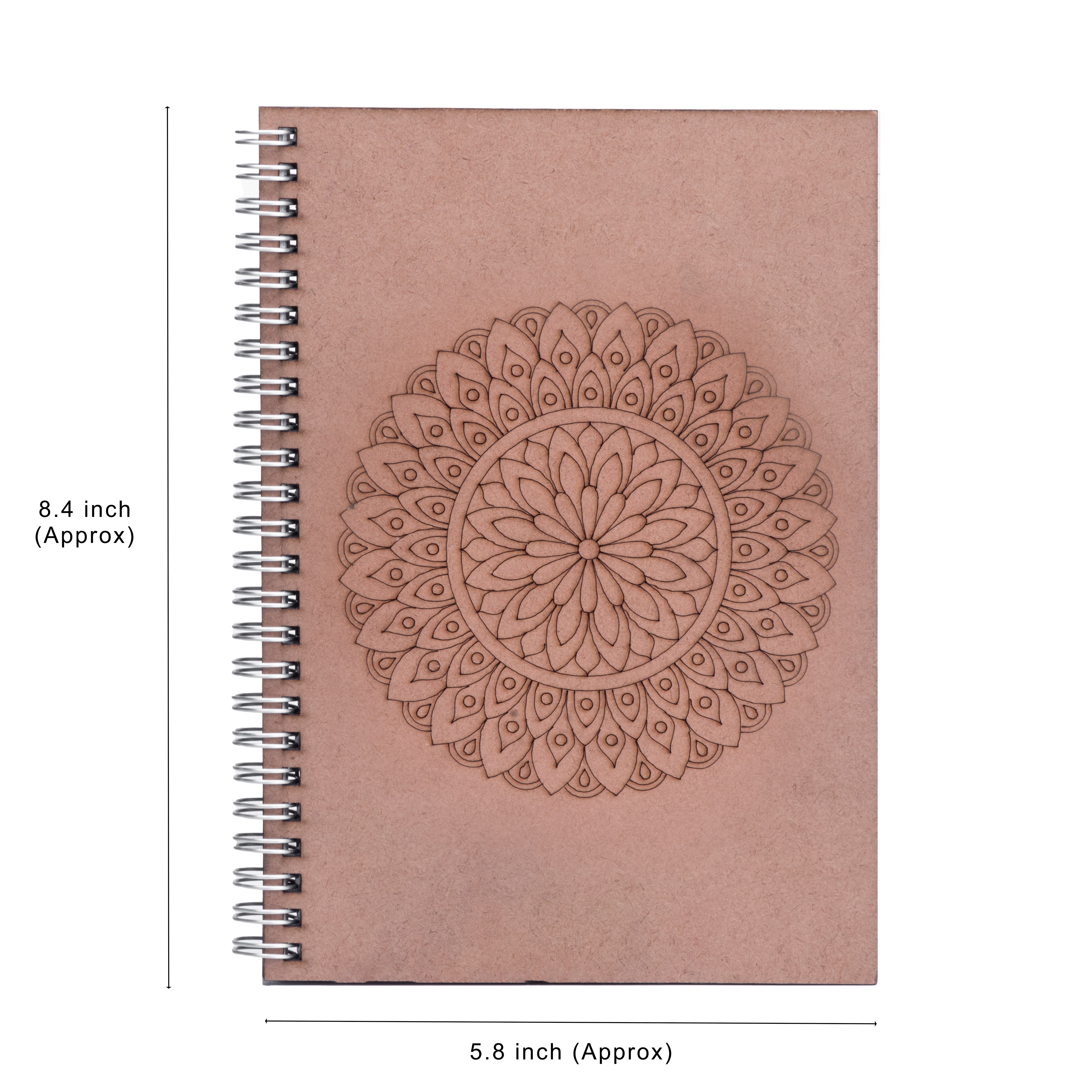 Wire-O Notebook with Pre-marked MDF Cover Floral Mandala 115gsm Artist Paper 80pages 1Book