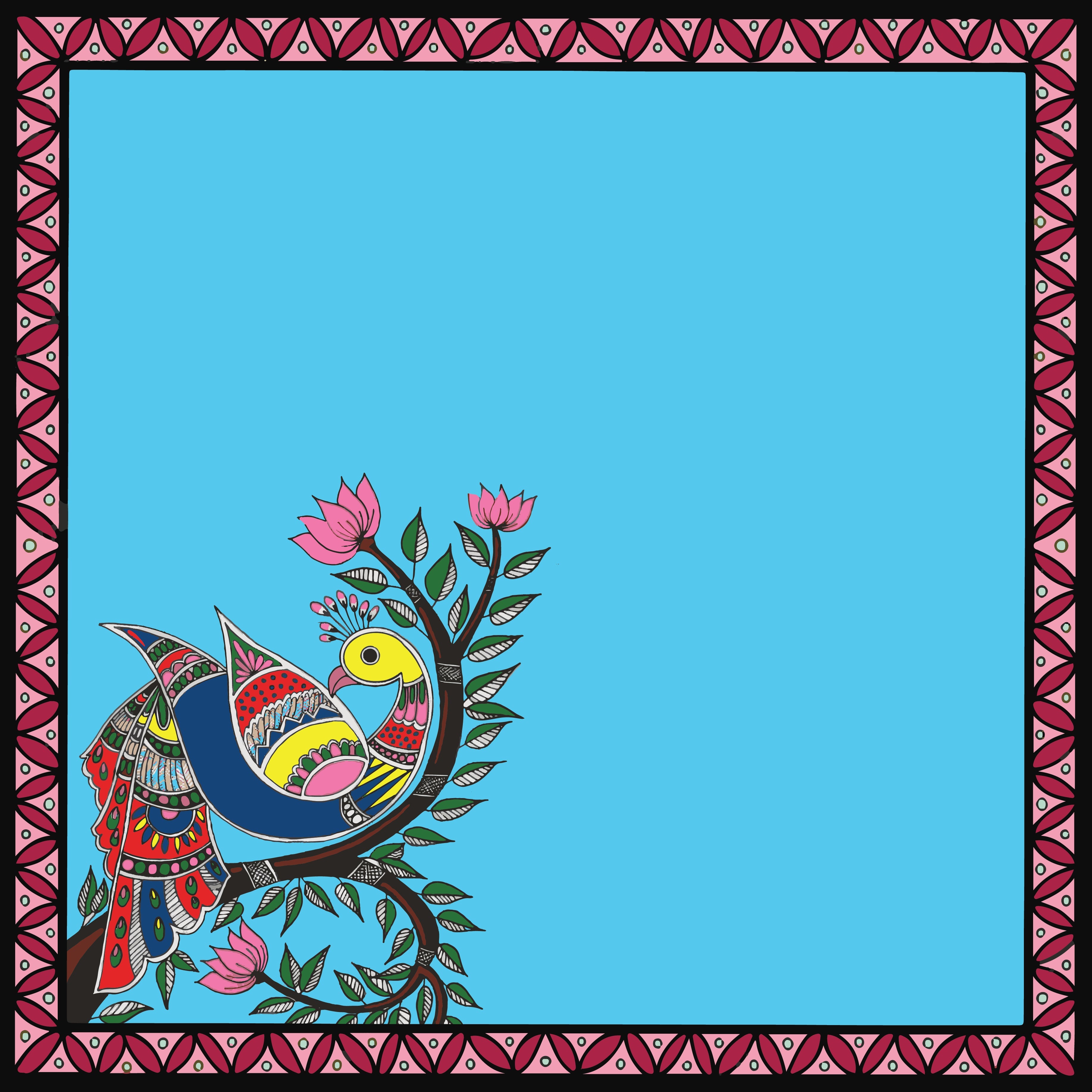 Paper Pack Madhubani 12 X 12inch 250gsm 12 Sheet