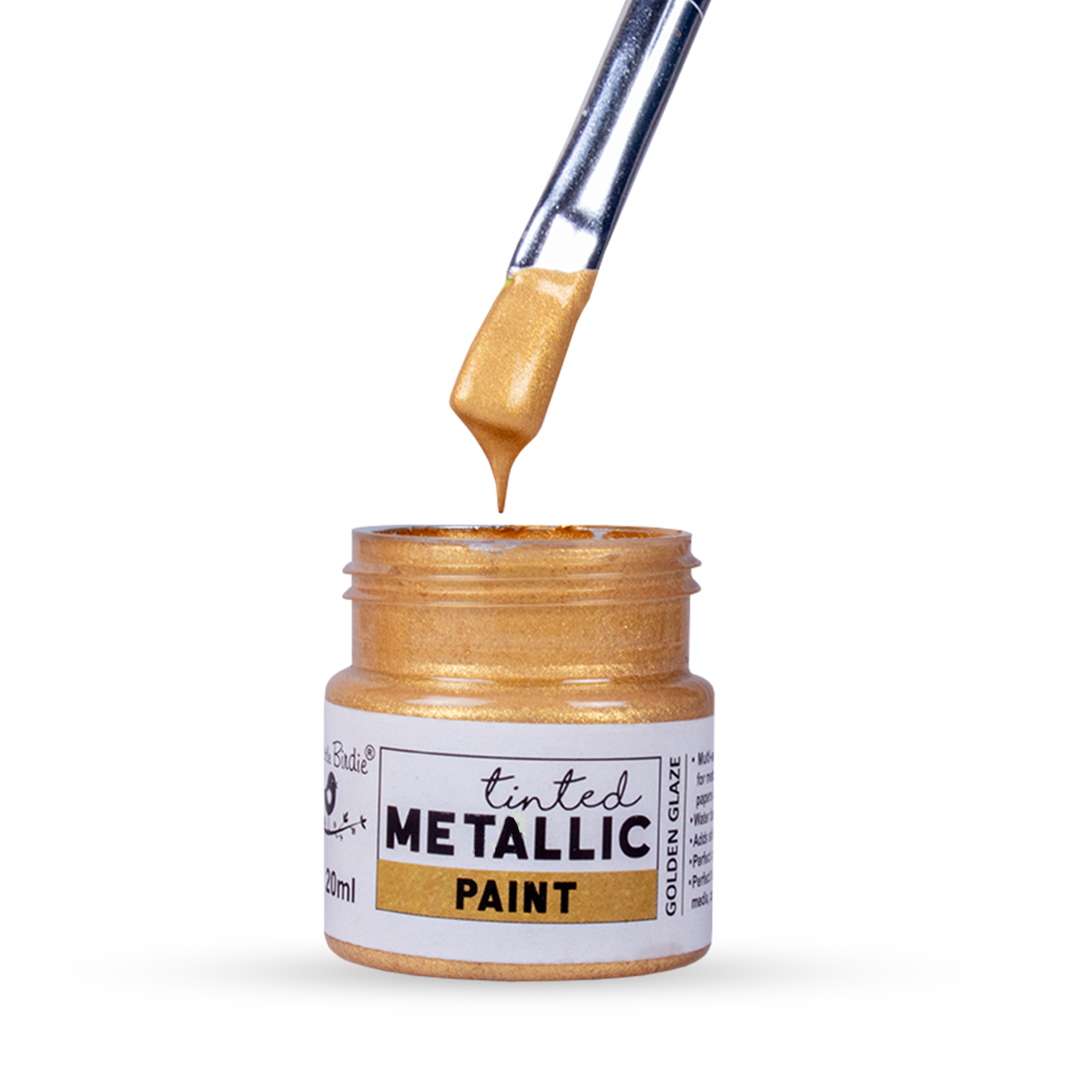 Tinted Metallic Paint Golden Glaze 20ml Bottle