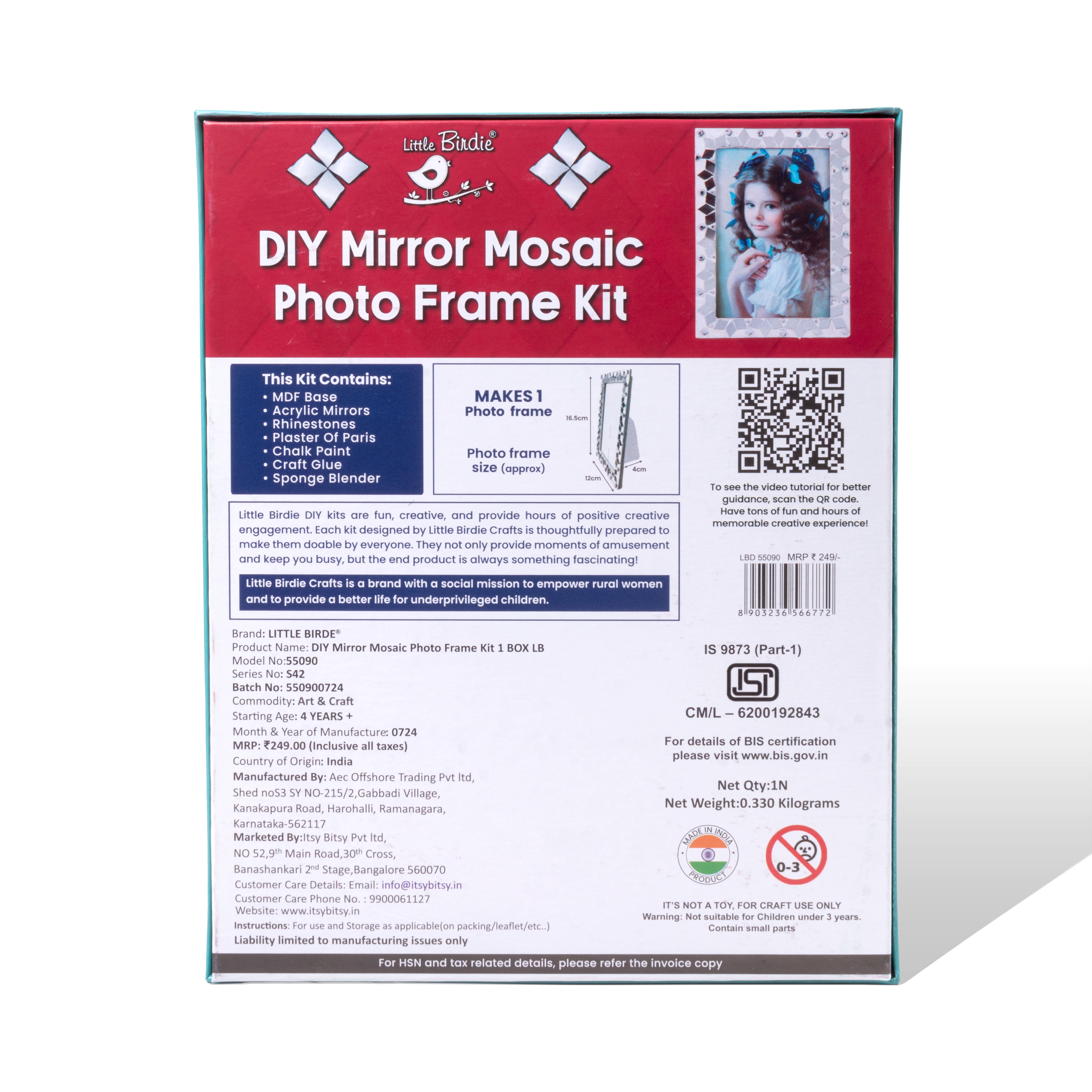 Diy Mirror Mosaic Photo Frame Kit 1pc Box