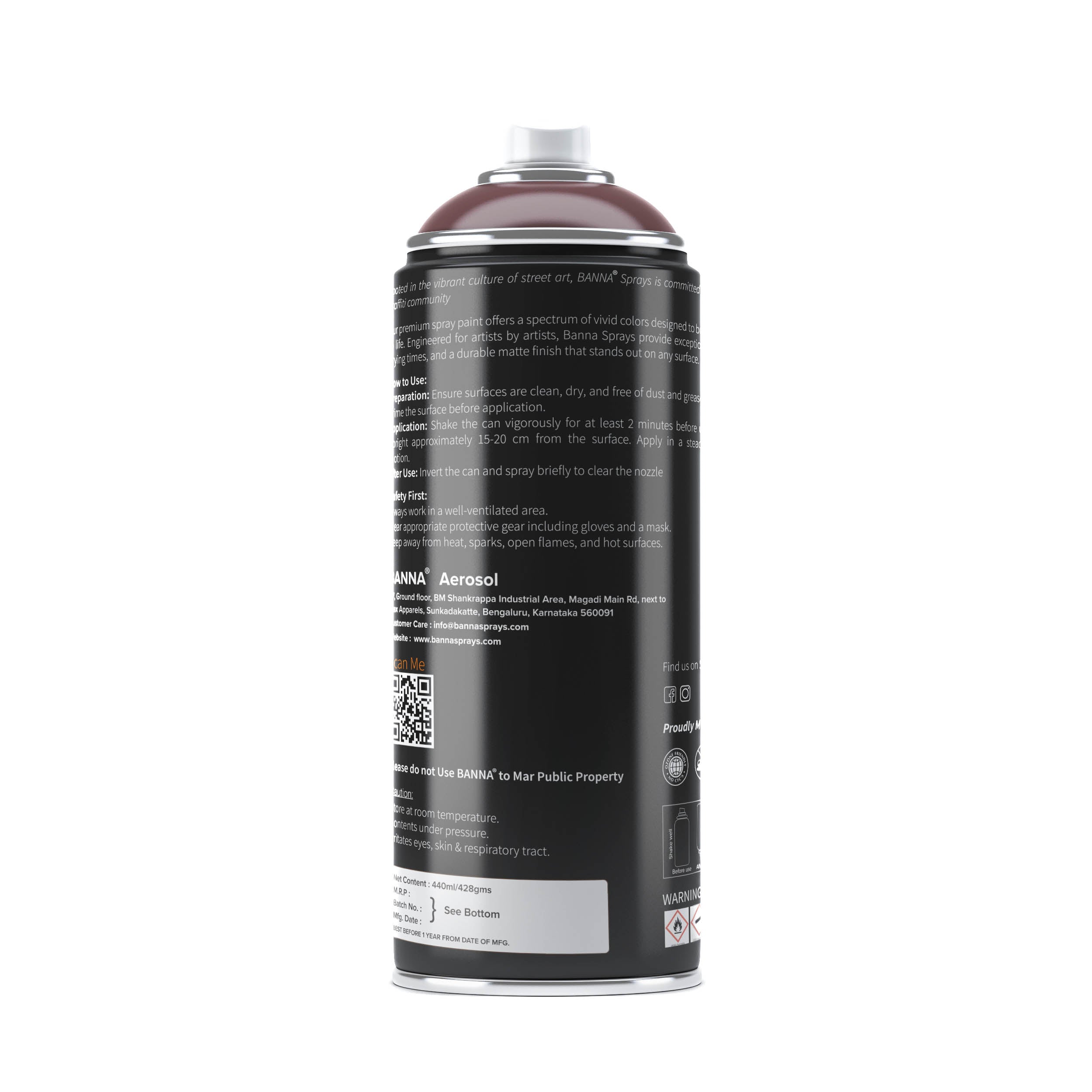 Graffiti Spray Paint Nut Brown 400ml Bottle