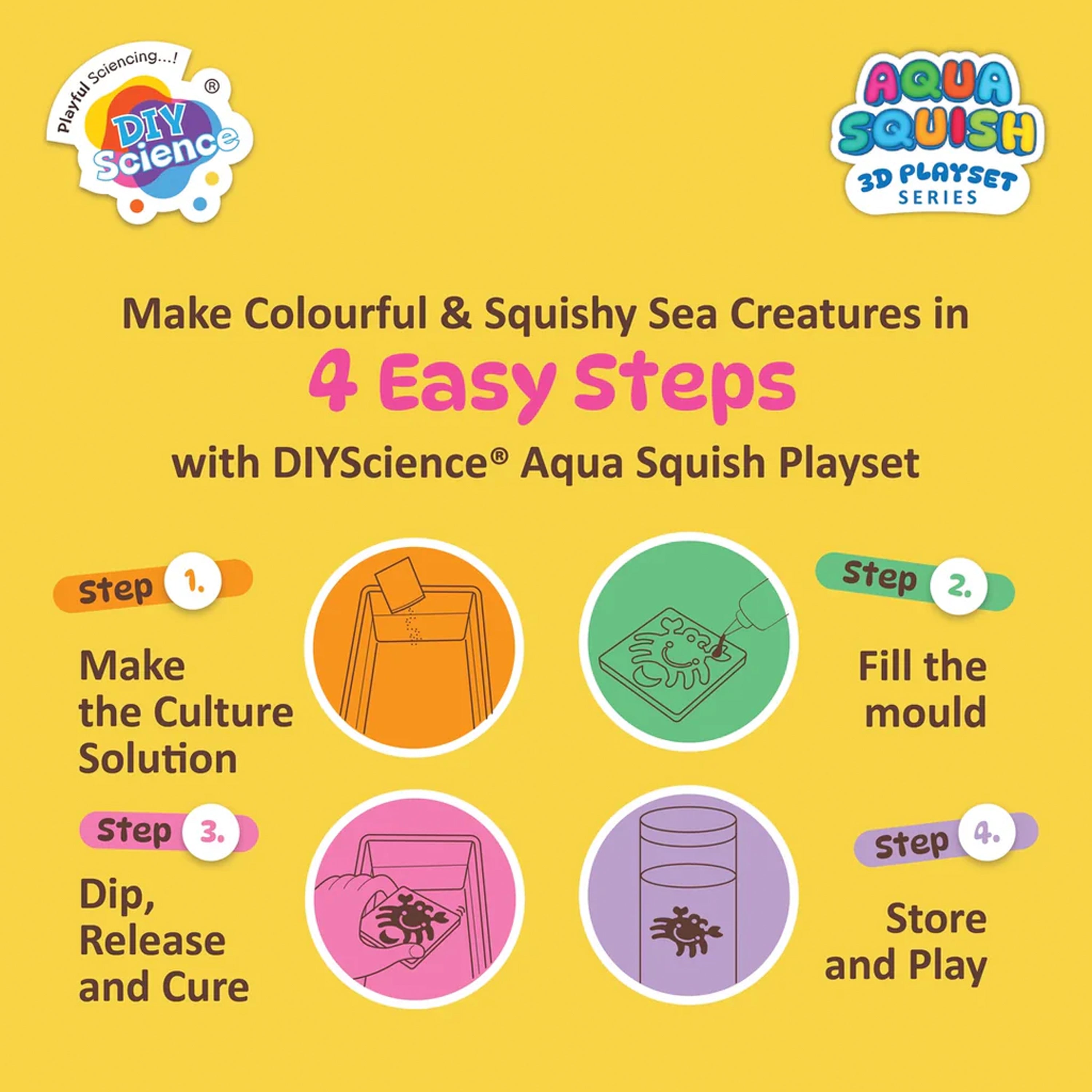 DIY Aqua Squish Make 3D Squishy Sea Creatures with Moulds and Slime Ocean World Box