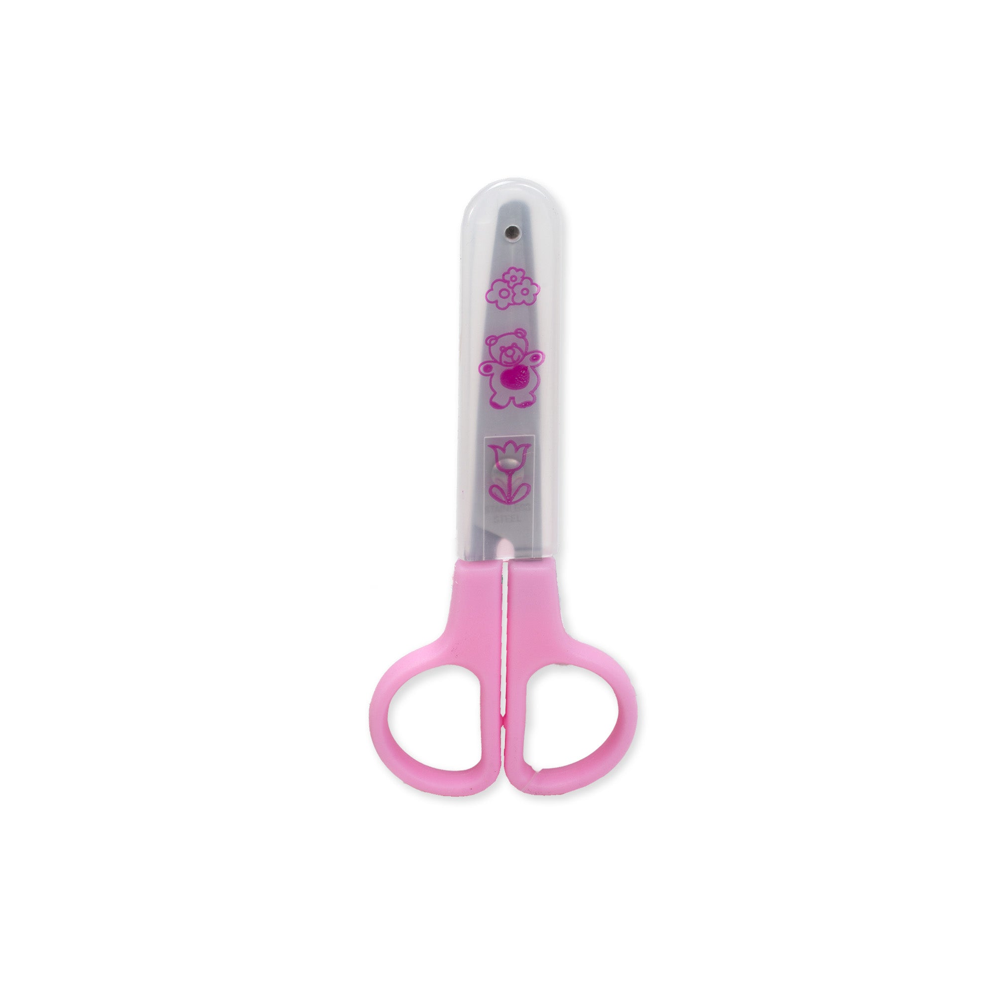 Kids Scissors With safety Cap 5inch 1pcs (Assorted)