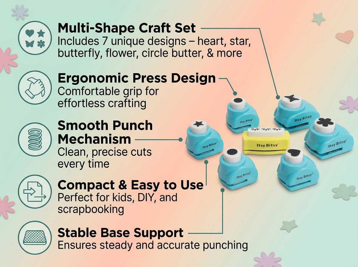 Craft Punch 7 Assorted Designs 1BOX