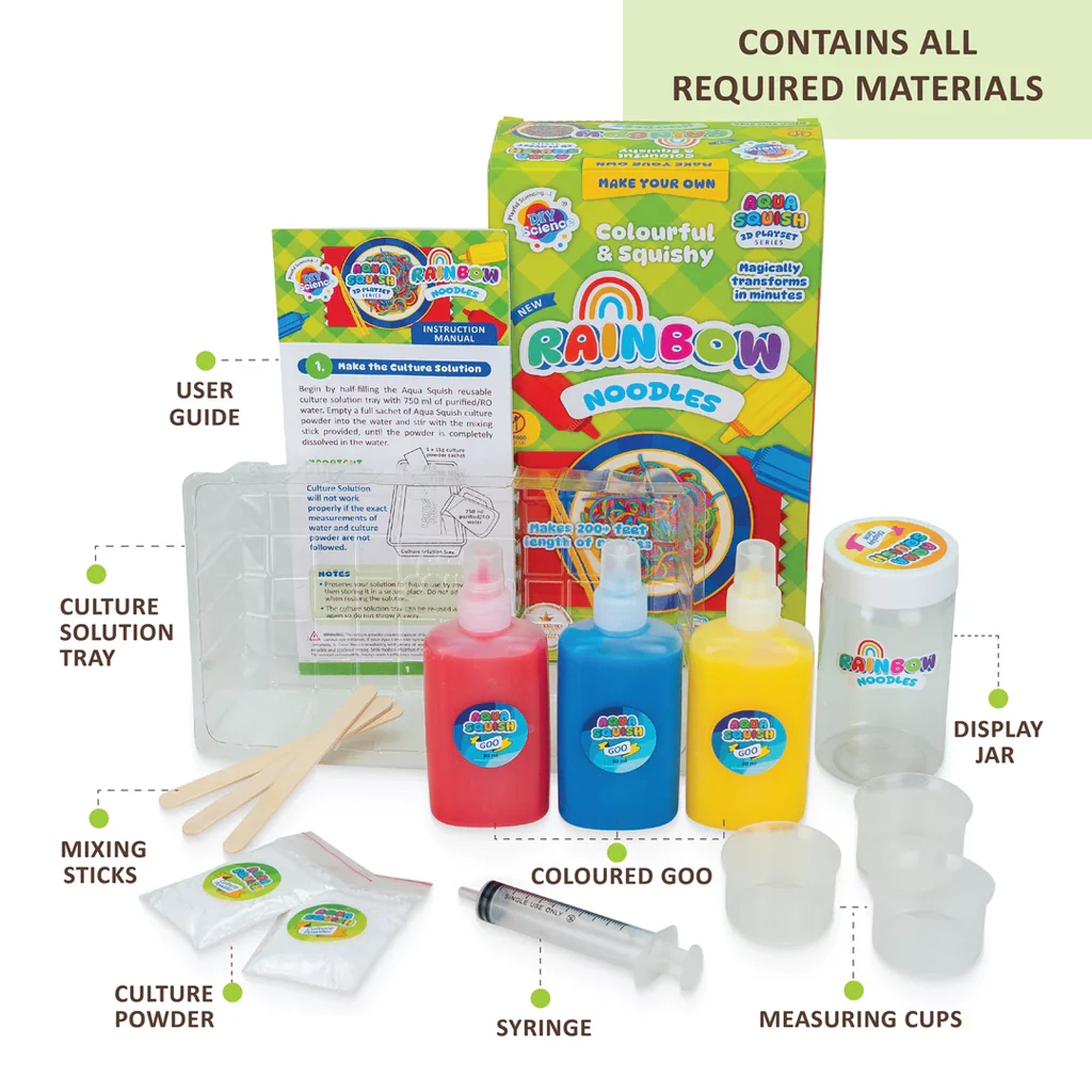 DIY Make Colourful Squishy Rainbow Noodles Box