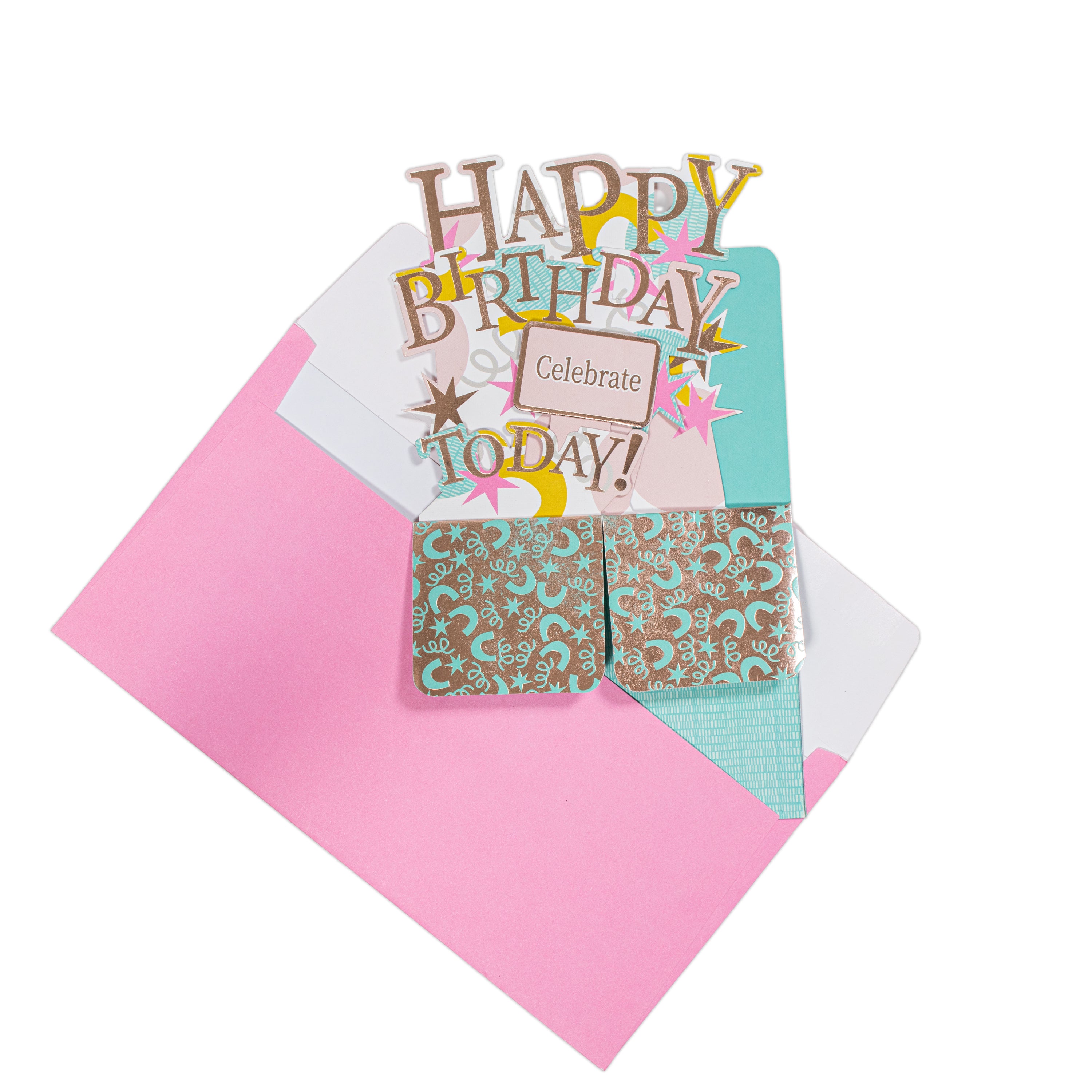 3D Pop Up Birthday Card and Envelope - Celebrate Today 1pc
