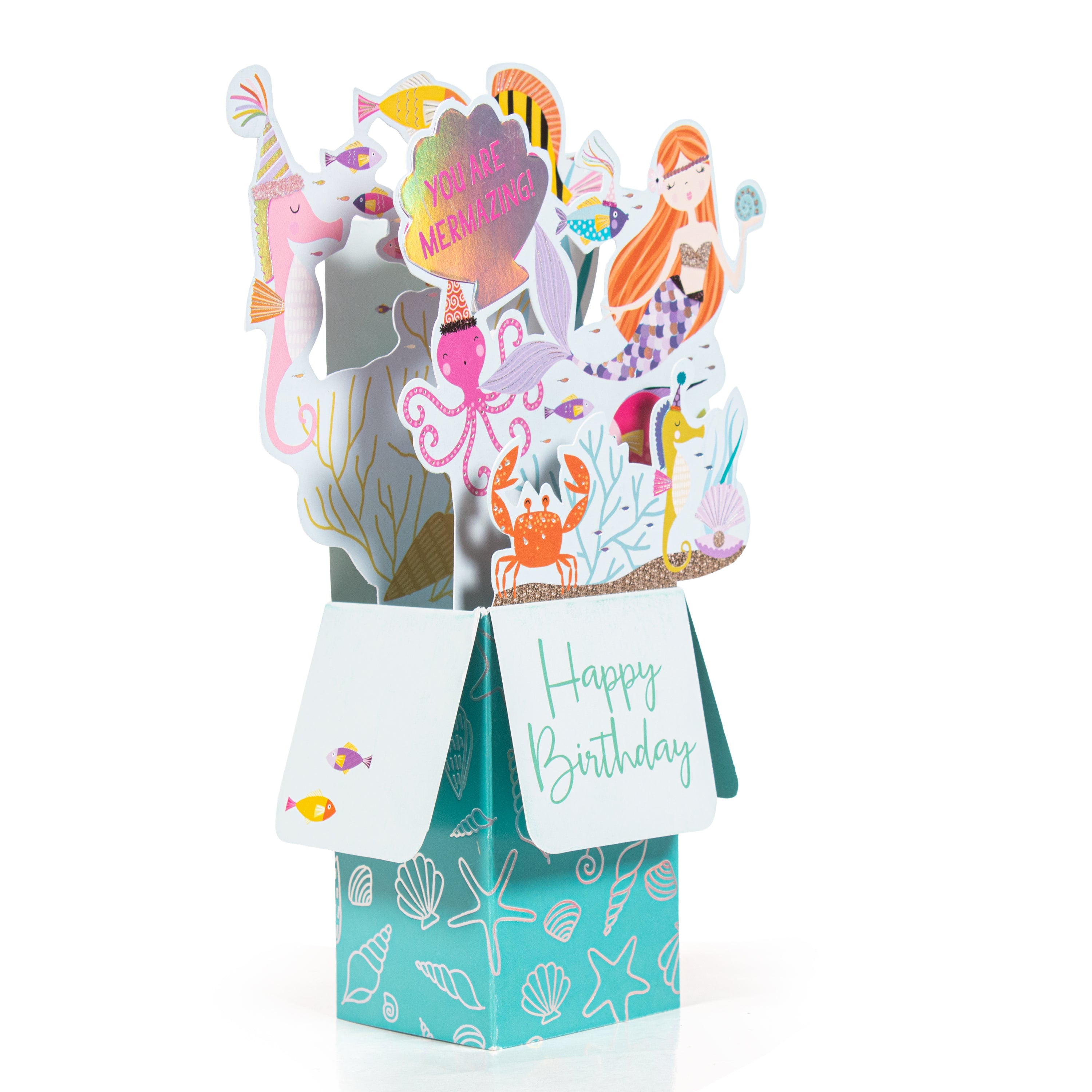 3D Pop Up Birthday Card and Envelope - Mermazing Birthday 1pc