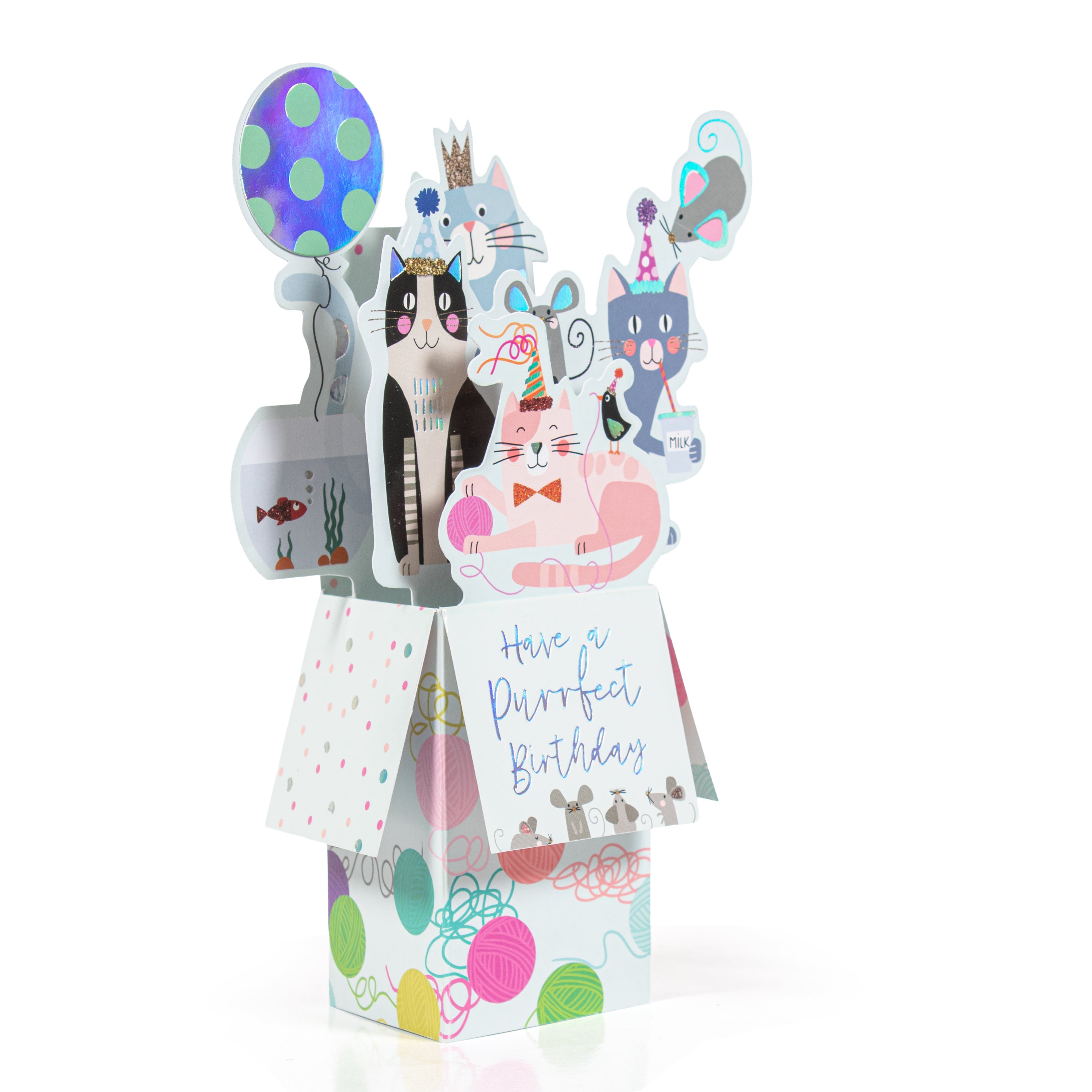 3D Pop Up Birthday Card and Envelope - Purrfect Birthday 1pc