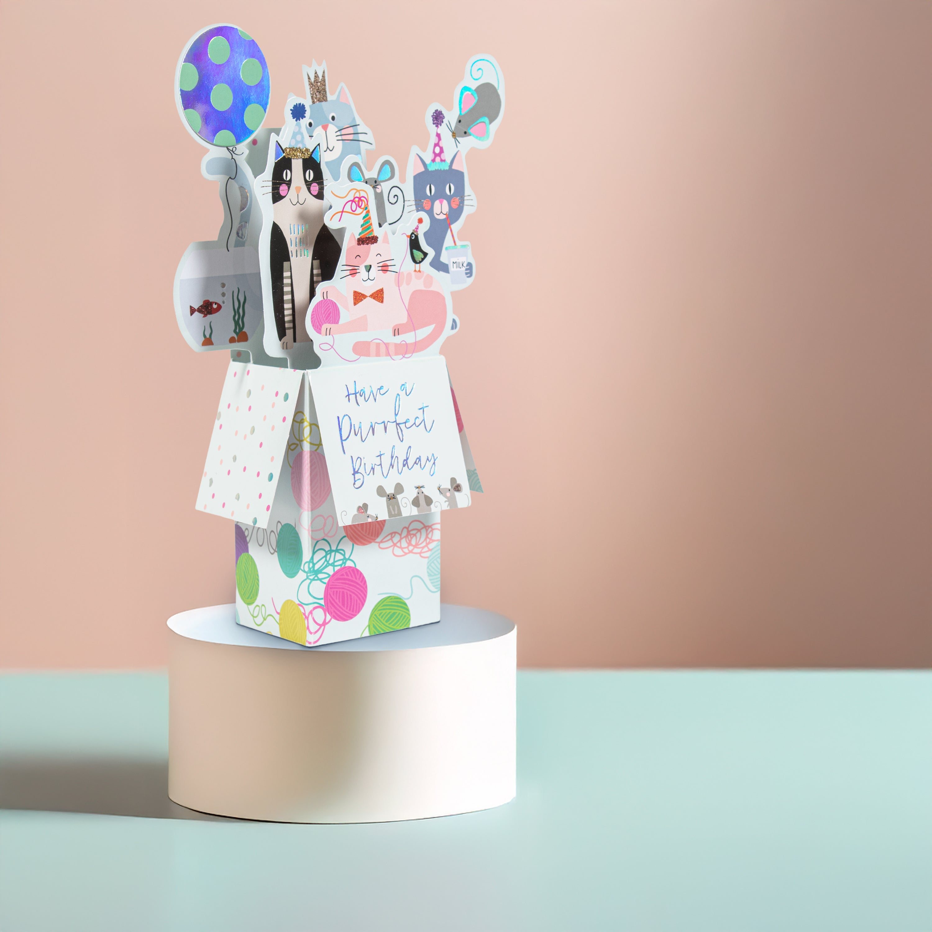 3D Pop Up Birthday Card and Envelope - Purrfect Birthday 1pc