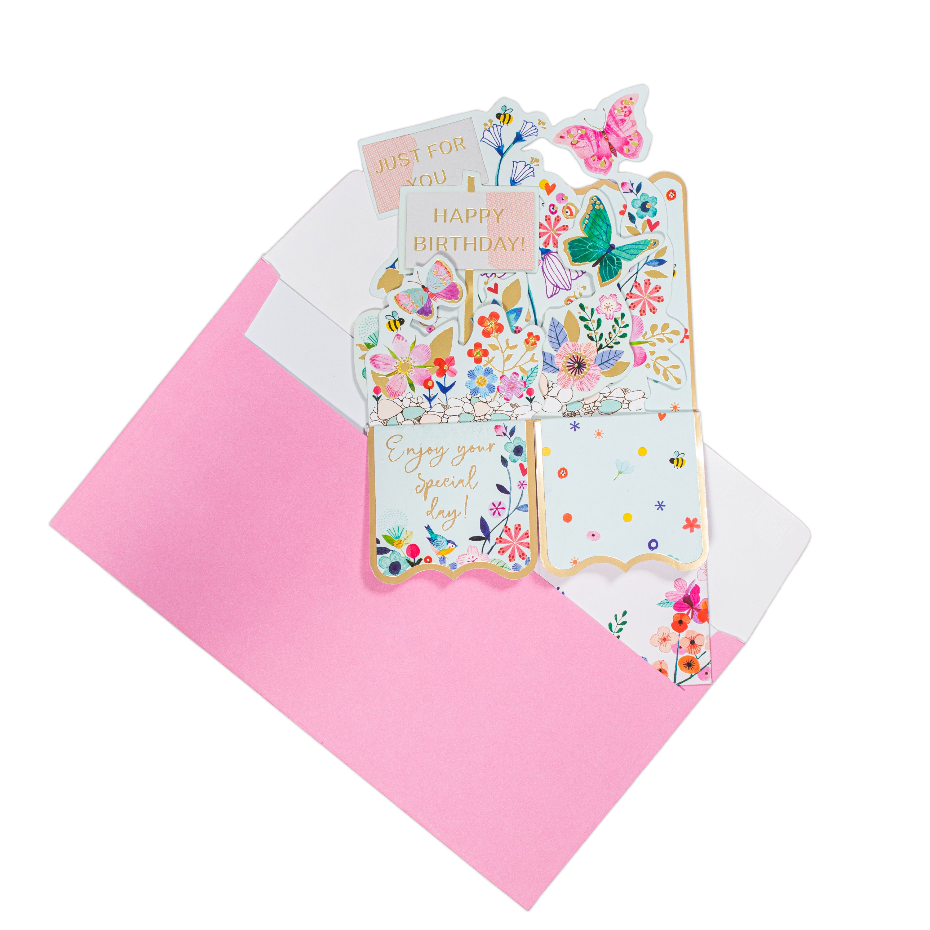 3D Pop Up Birthday Card and Envelope - Birthday Bouquet 1pc