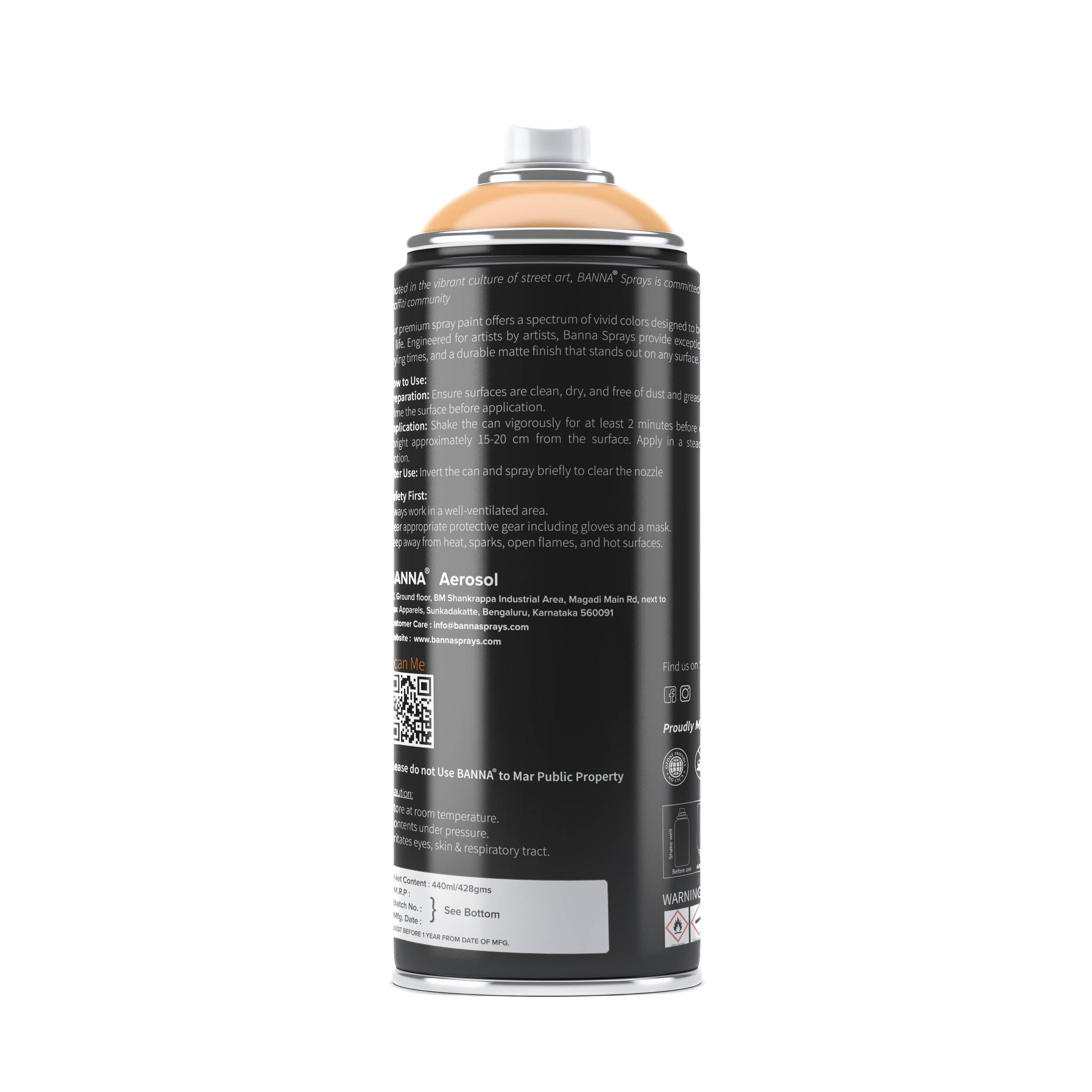 Graffiti Spray Paint Salmon Pink 400ml Bottle