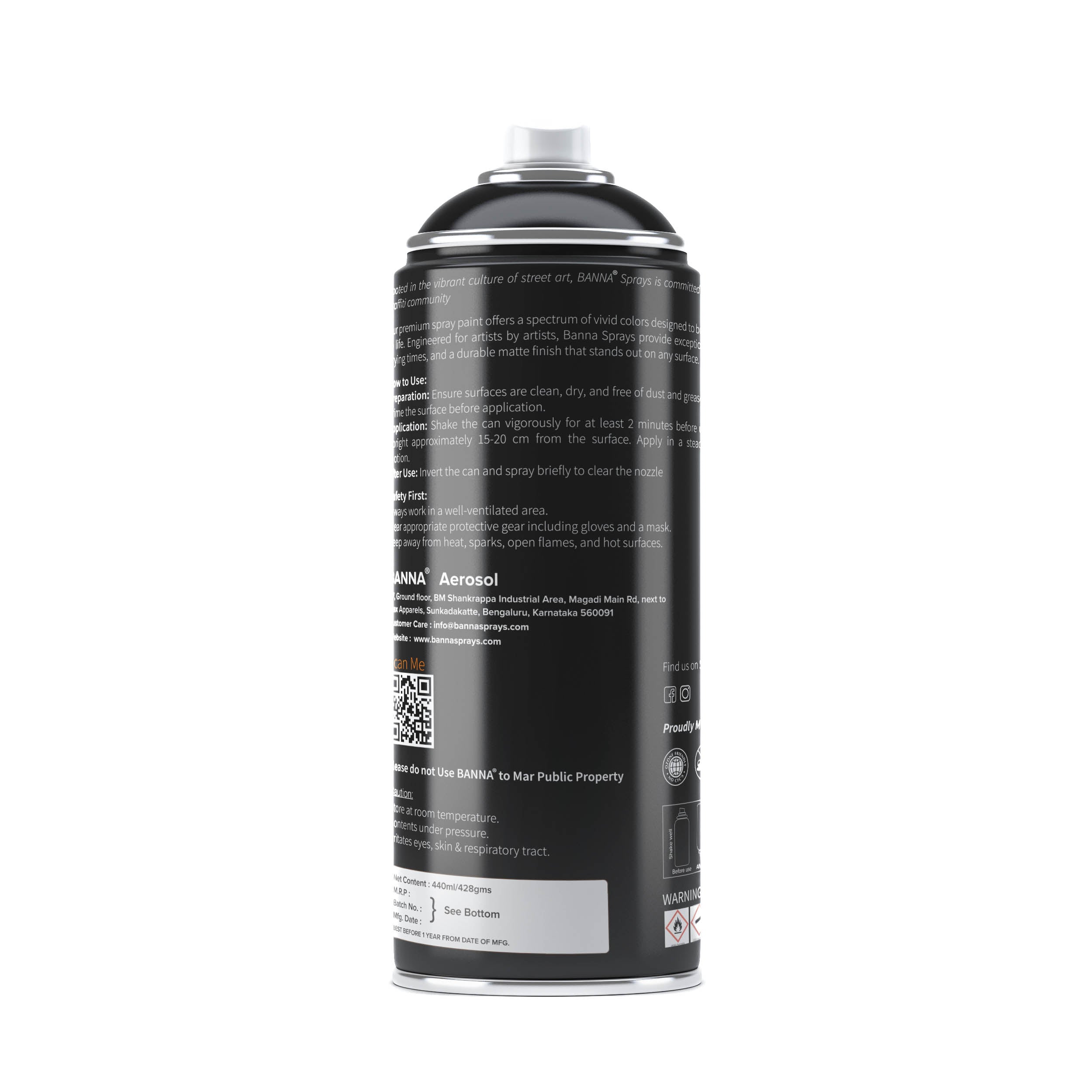Graffiti Spray Paint Space Black 400ml Bottle