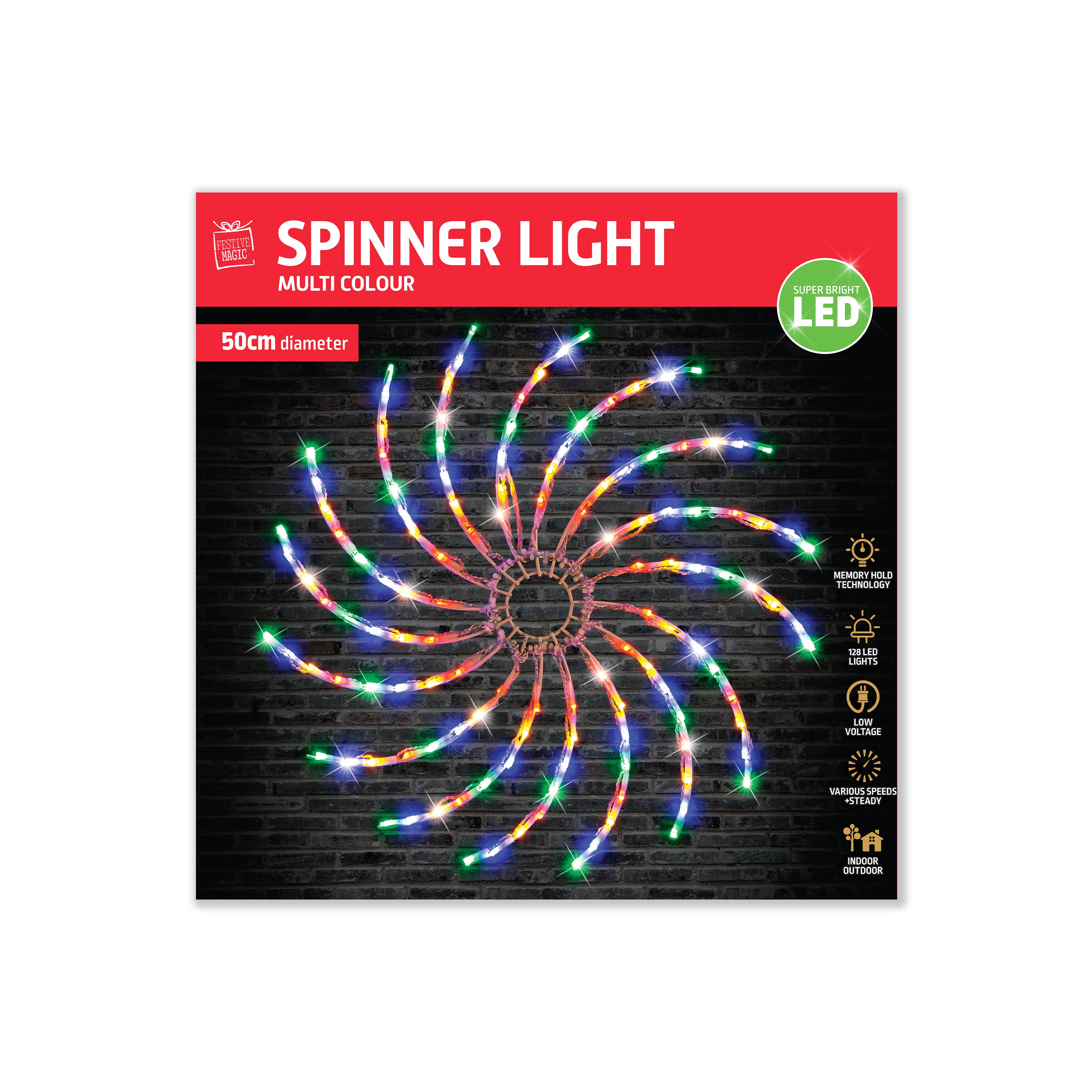 LED Spinner Wheel Various Speeds and Steady Controller 50cm 1pc Box