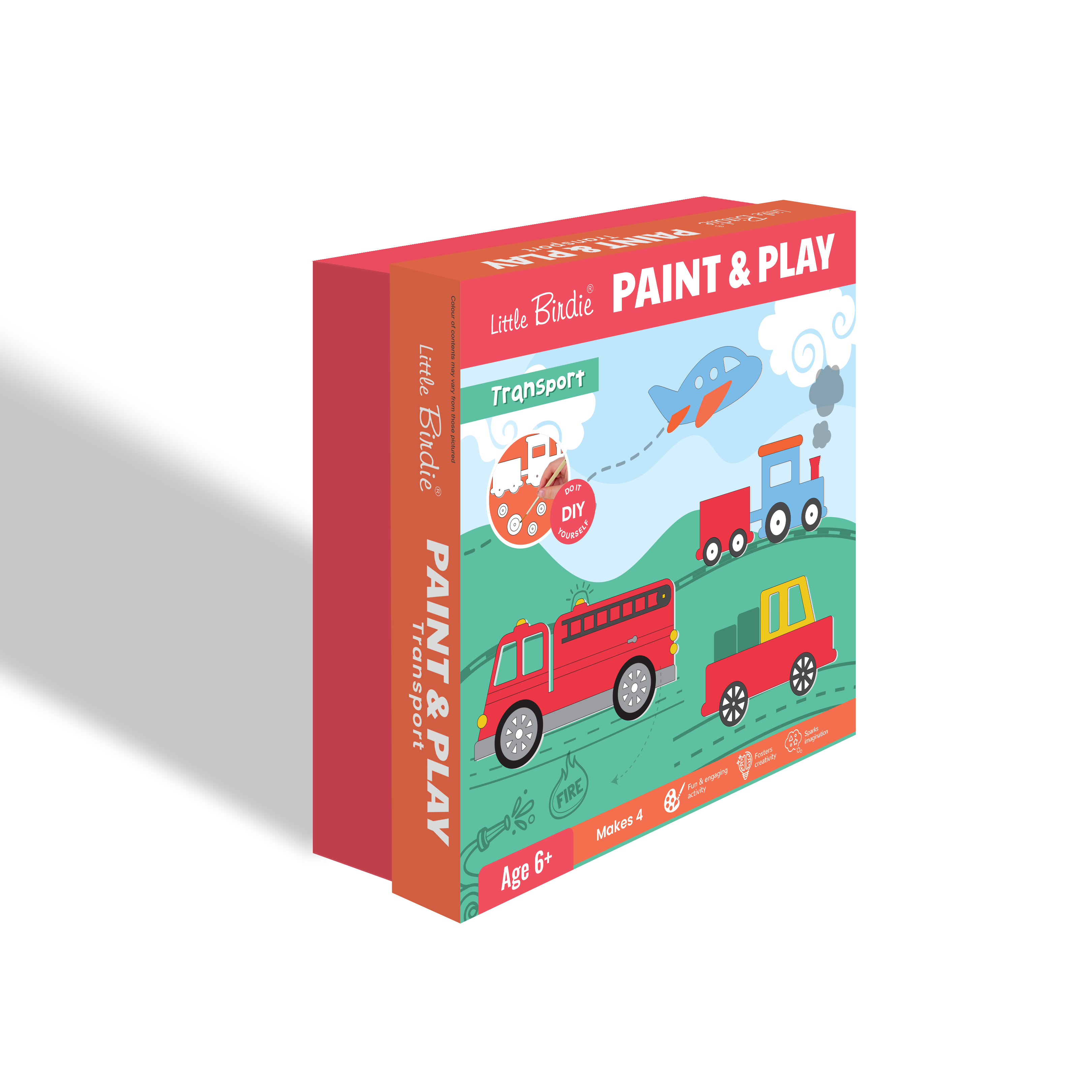 DIY Paint and Play Decor Kit - Transport, 1 Box