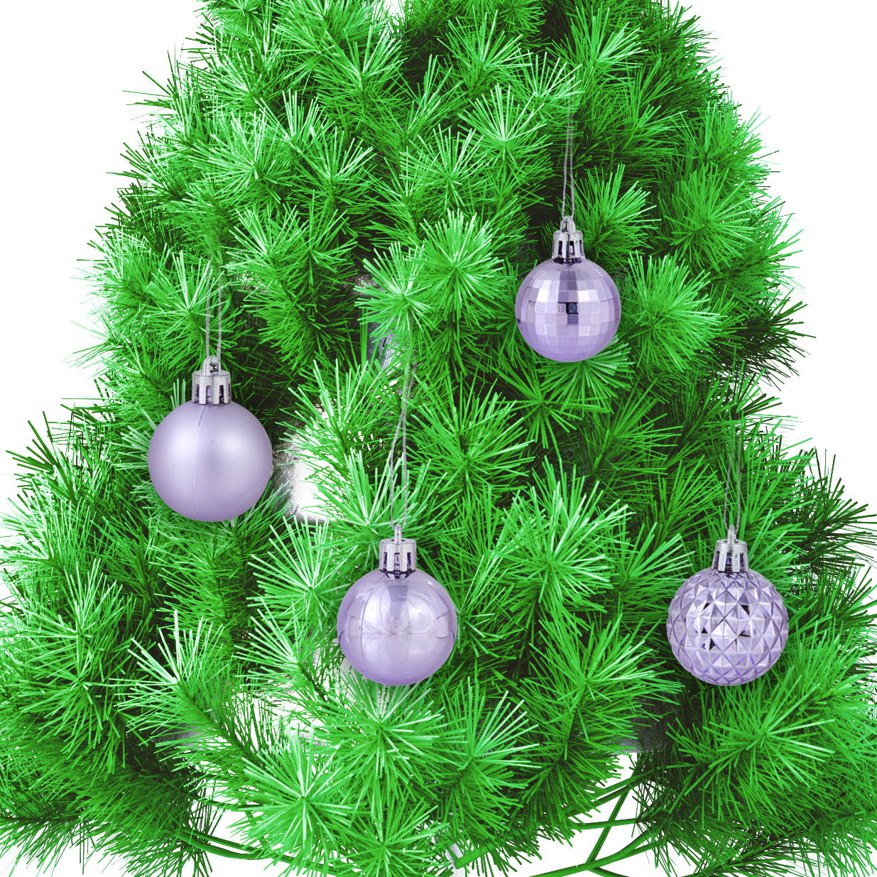 Christmas Baubles Lilac 40Mm 24Pc Acetate