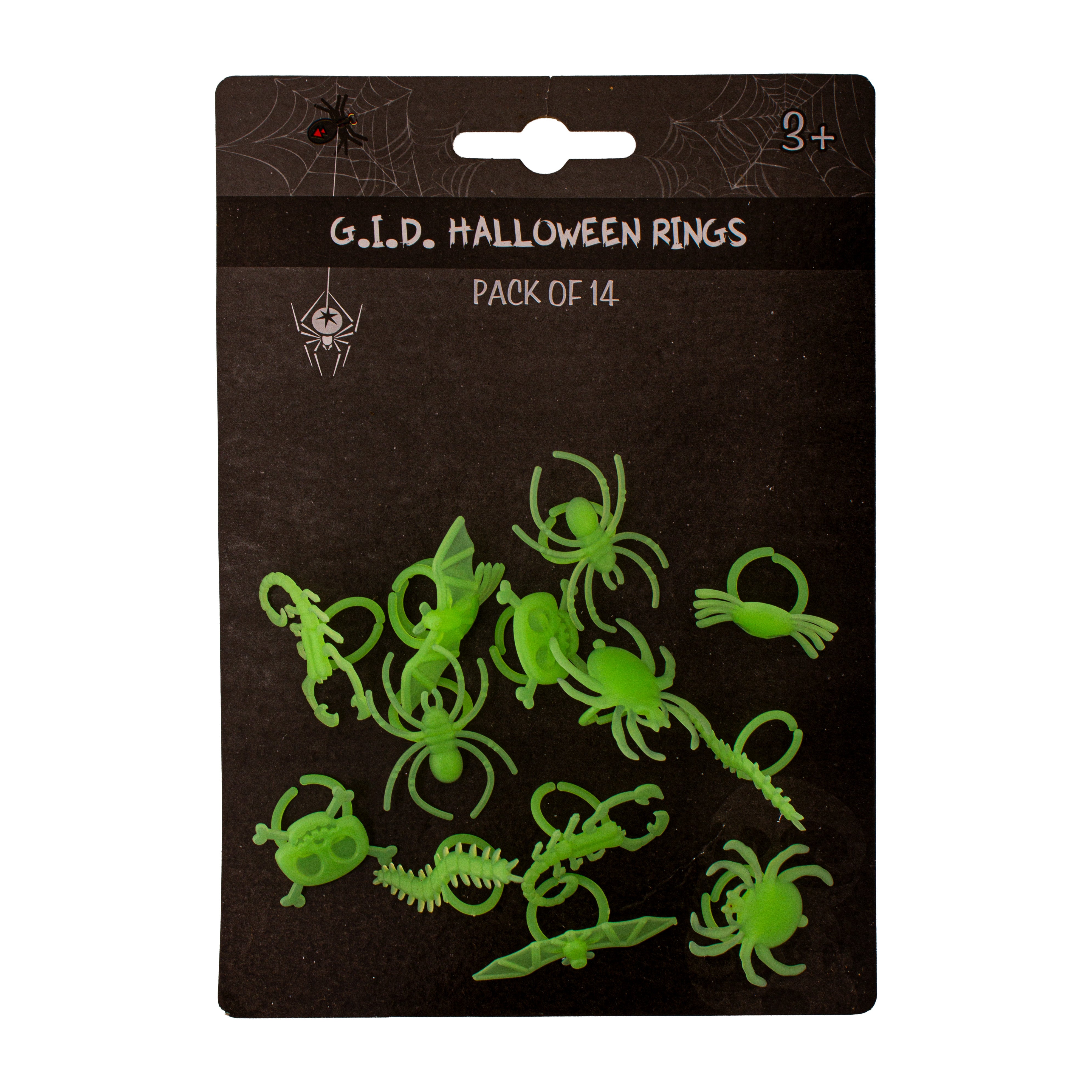 Glow in the Dark - Halloween Finger Rings 14pcs
