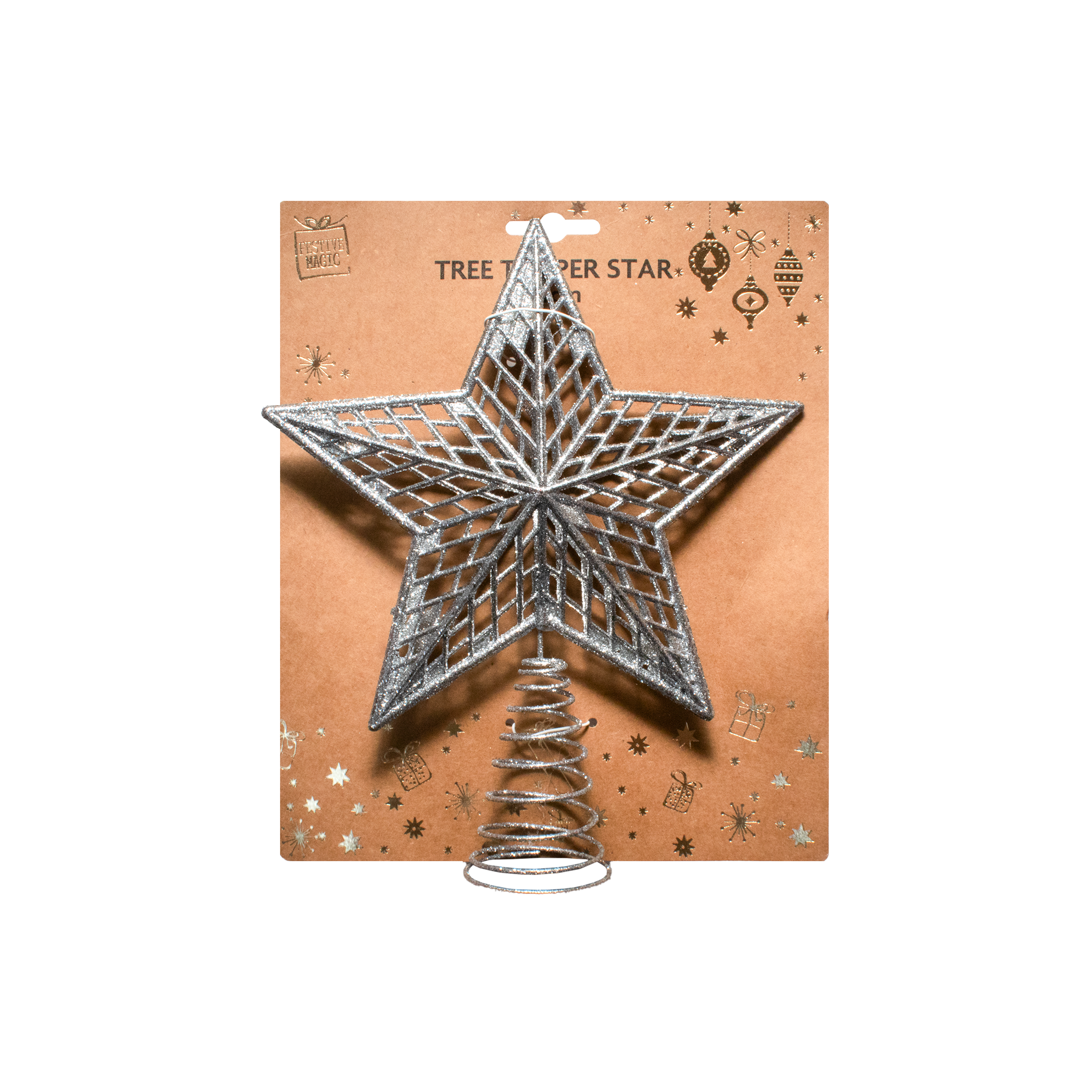 Tree Topper - Star, 20cm, Assorted  Color / Assorted Design 1pc