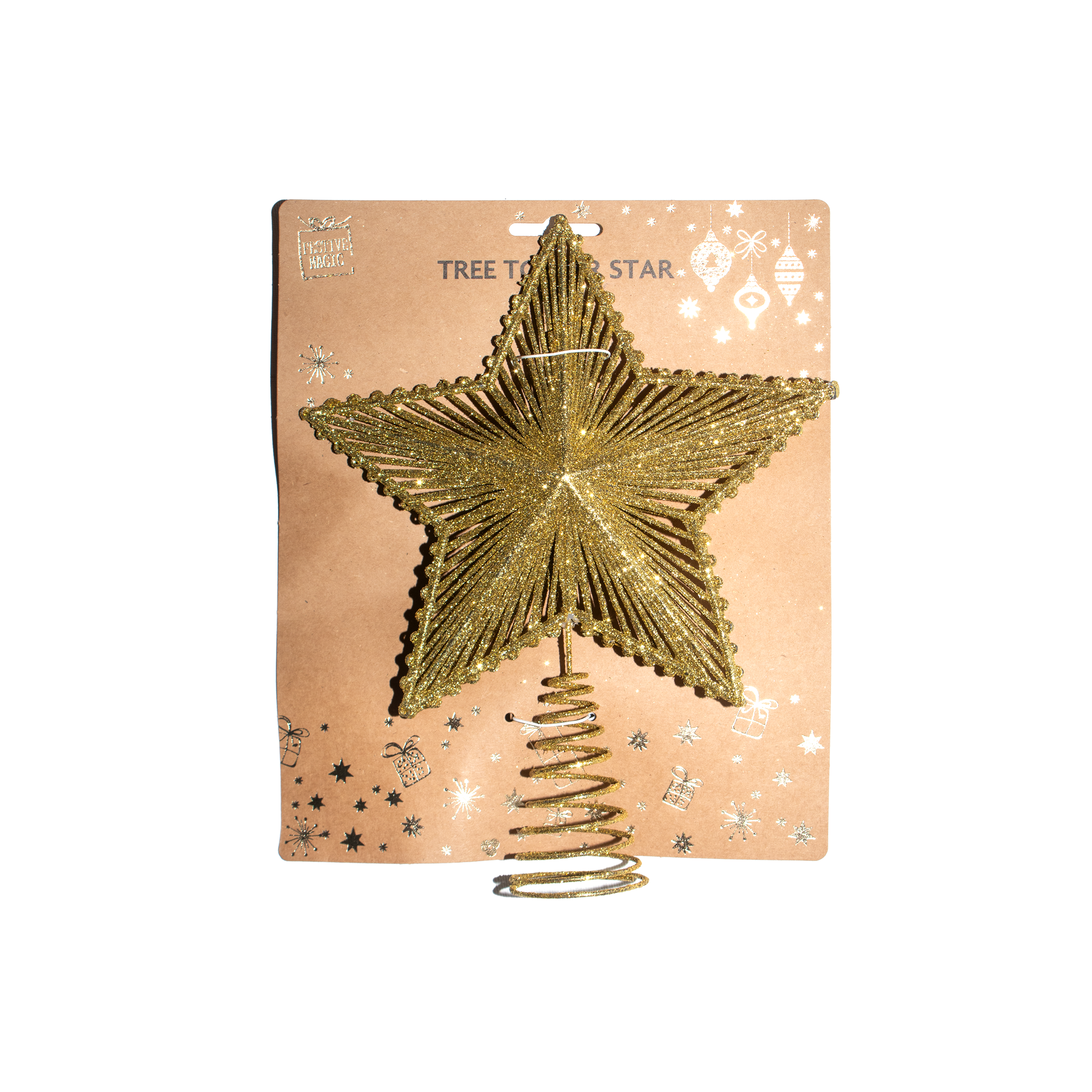 Tree Topper - Star, 20cm, Assorted  Color / Assorted Design 1pc