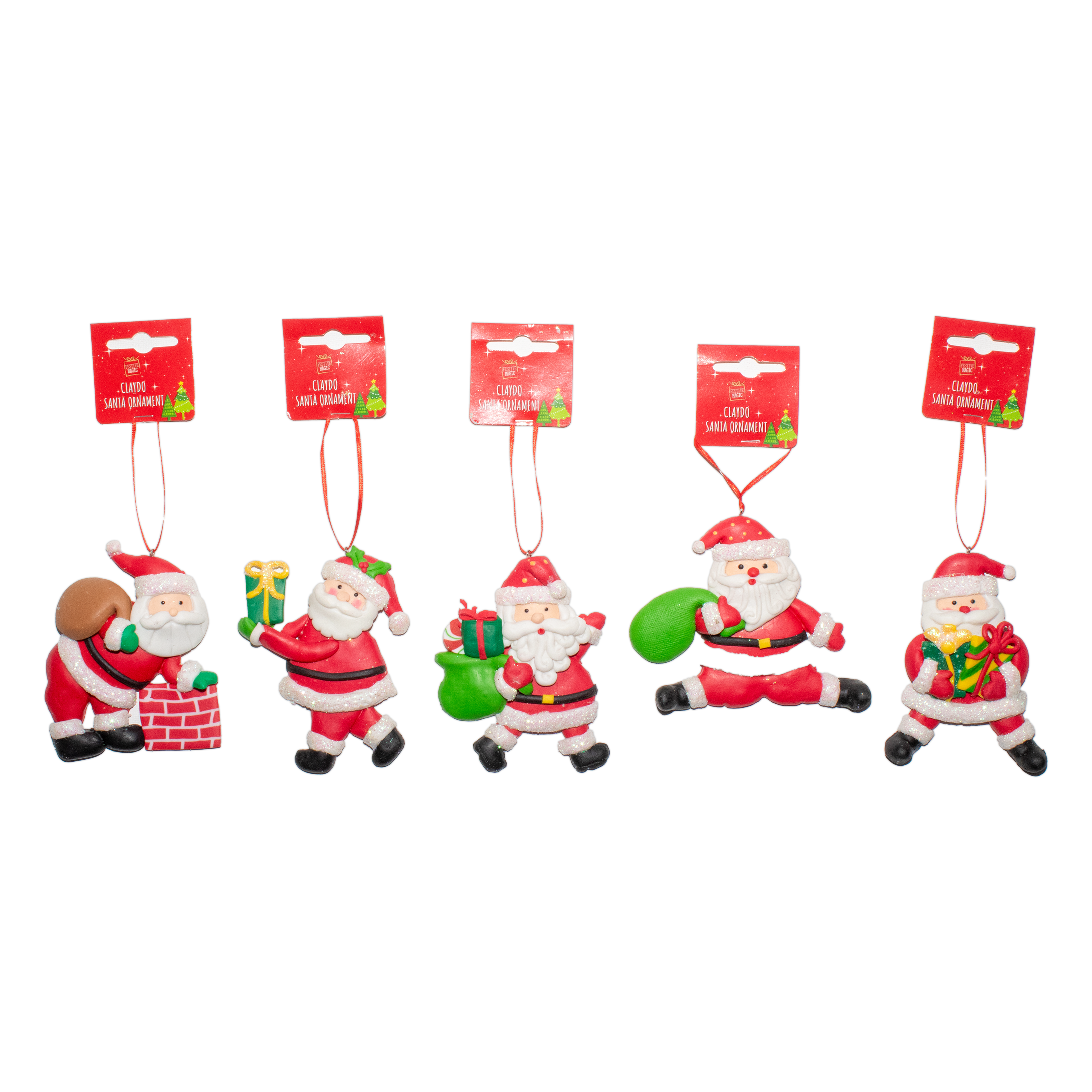 Hanging Santa Decoration - Assorted Design, 1pc