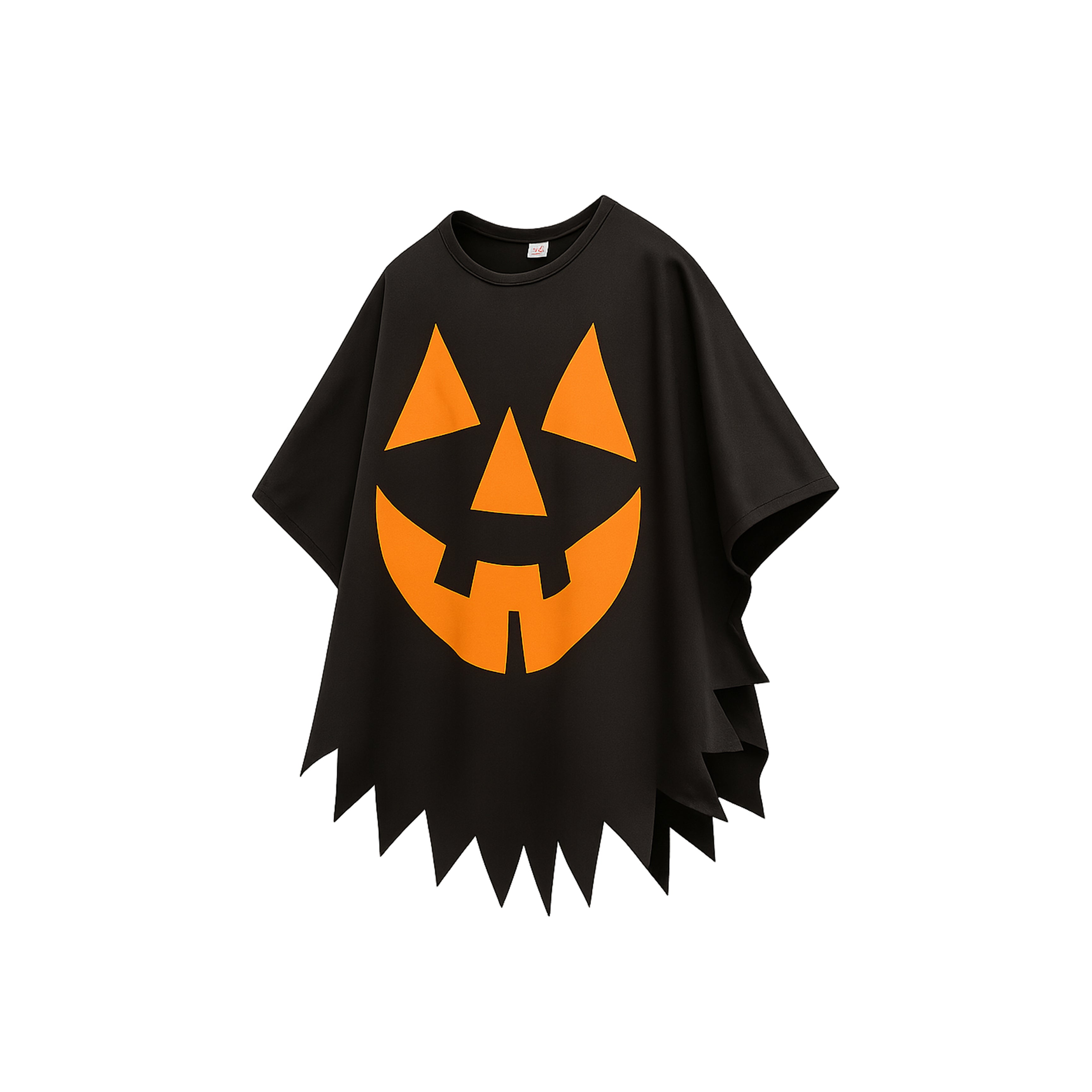 Halloween Poncho for kids Carved Pumpkin 1pc